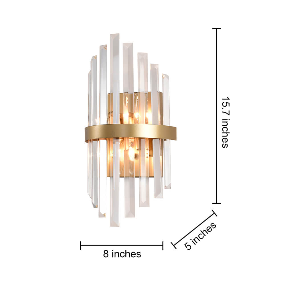 Casandra Glam 2-Light Crystal Glass Rod Decor Wall Sconce FD-9212-LZB