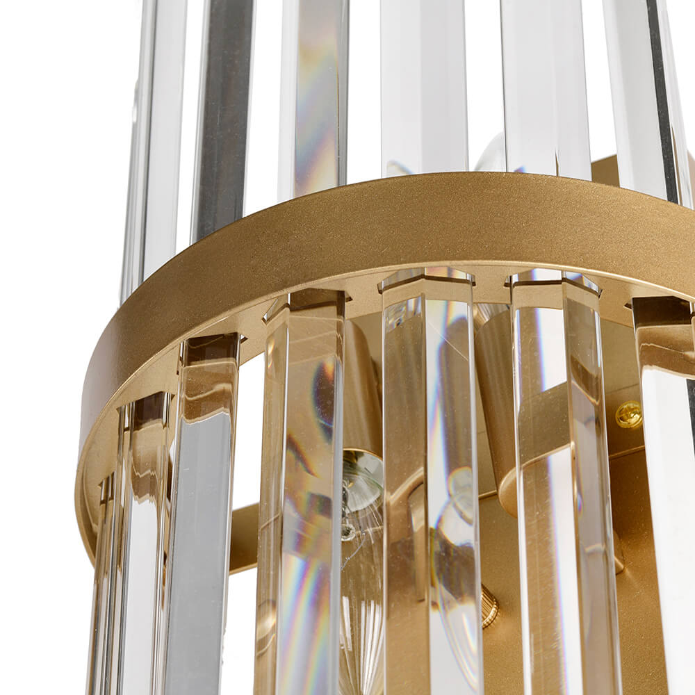 Casandra Glam 2-Light Crystal Glass Rod Decor Wall Sconce FD-9212-LZB