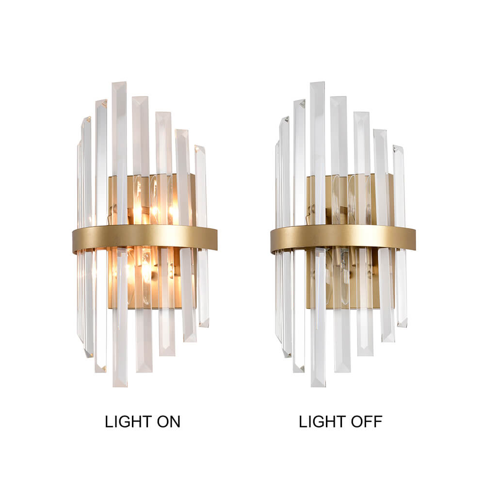 Casandra Glam 2-Light Crystal Glass Rod Decor Wall Sconce FD-9212-LZB
