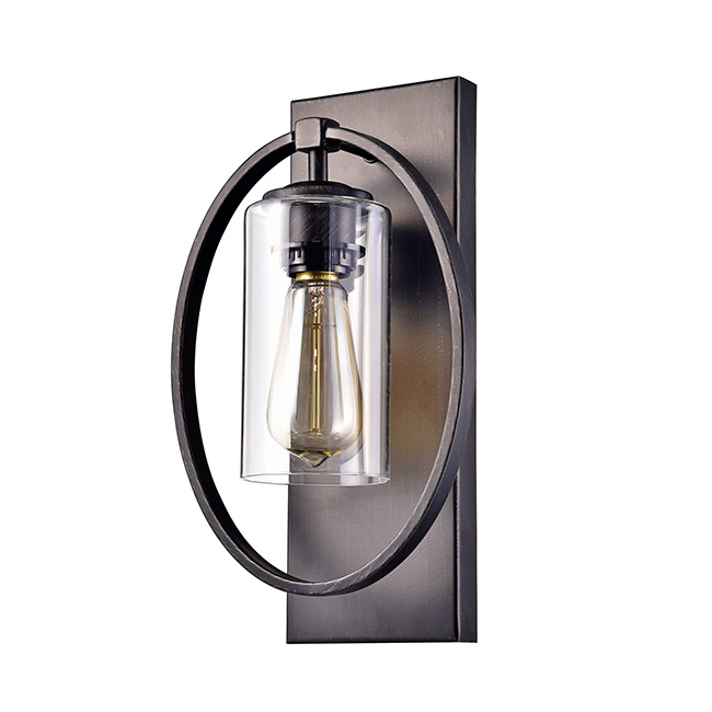 Anastasia Single Light Wall Sconce with Clear Glass Shade FD-9604-PEL