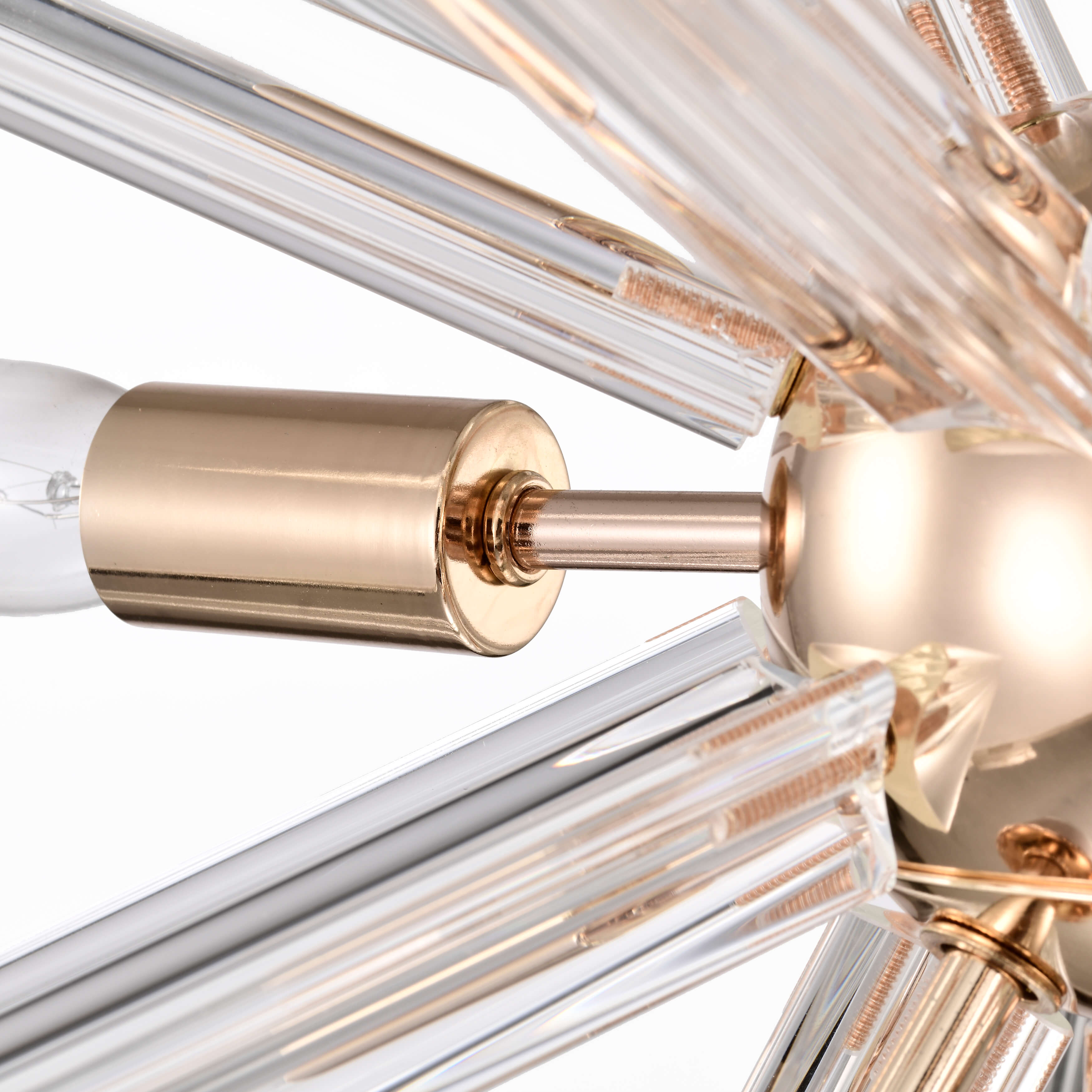 Lorena Glossy Brass Plating 9-Light Clear Glass Bar Sputnik Chandelier FD-9853-UTP