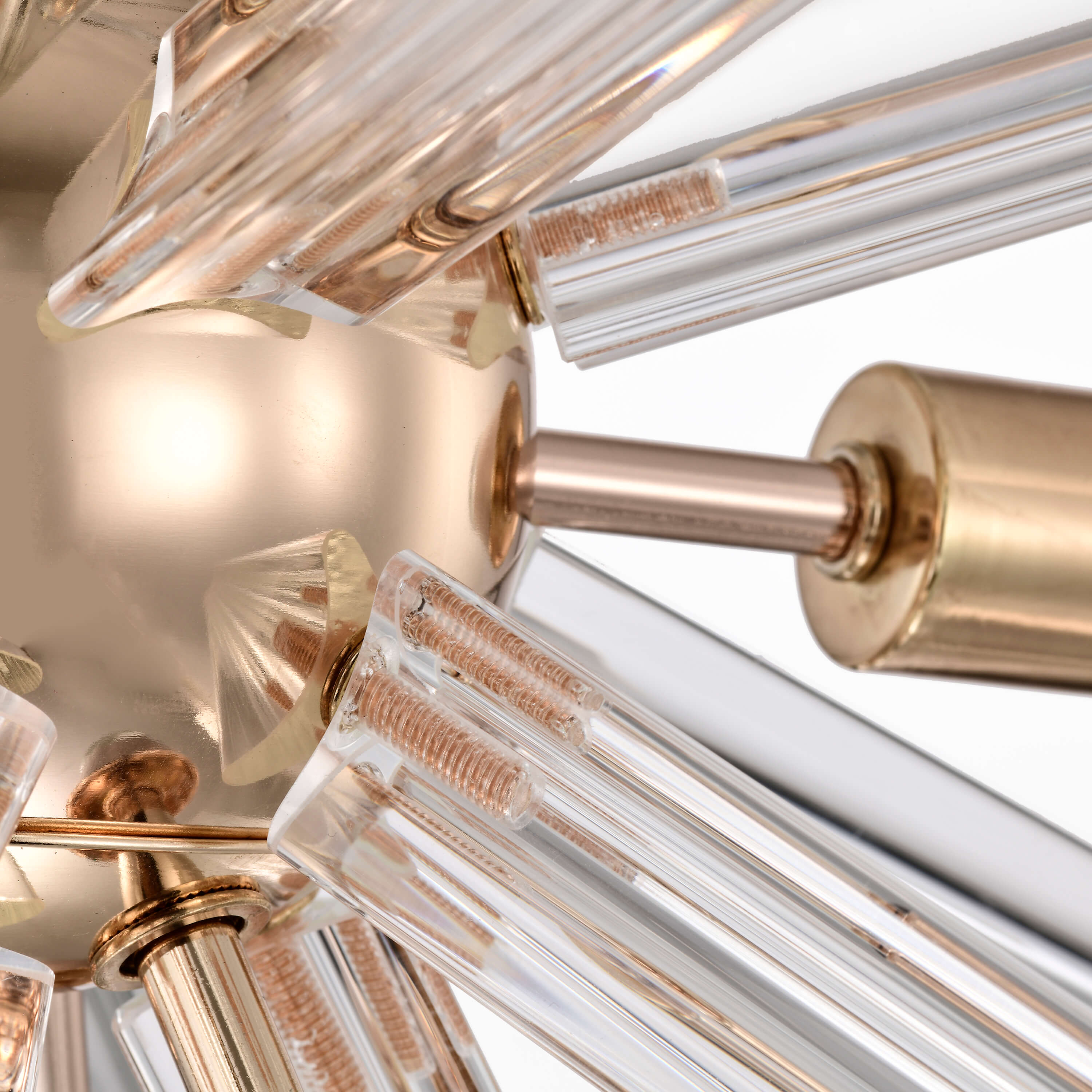 Lorena Glossy Brass Plating 9-Light Clear Glass Bar Sputnik Chandelier FD-9853-UTP