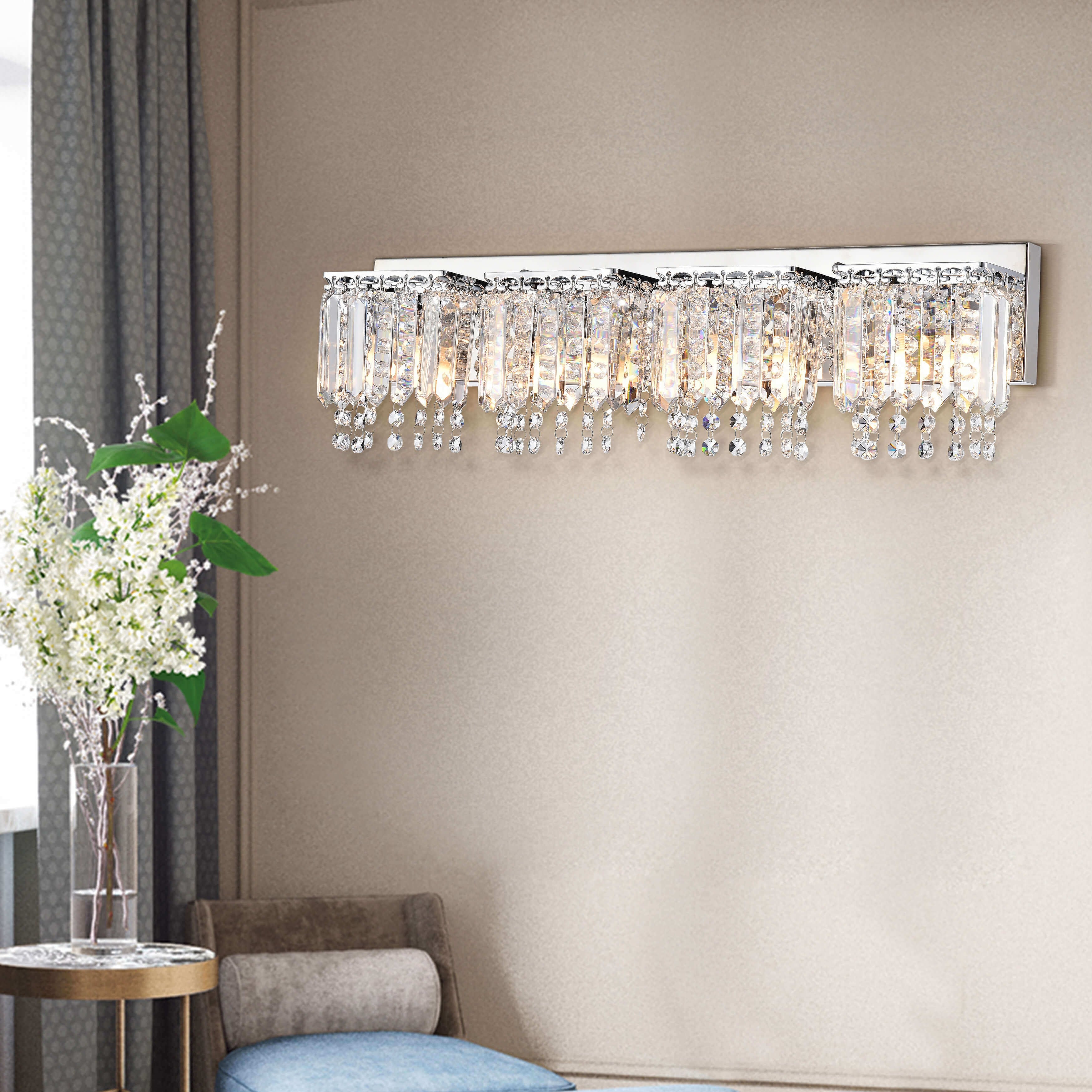 Evelyn 4-Light Crystal Strand Wall Sconce L231-HW-585