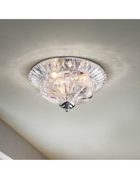 3-light Chrome/Crystal Flush Mount Chandelier L237-GU-588