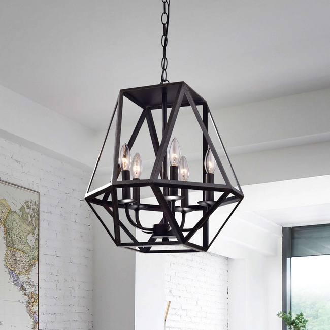 The Gray Barn Otis 5-light Modern Antique Black Iron Chandelier L343-RM-641