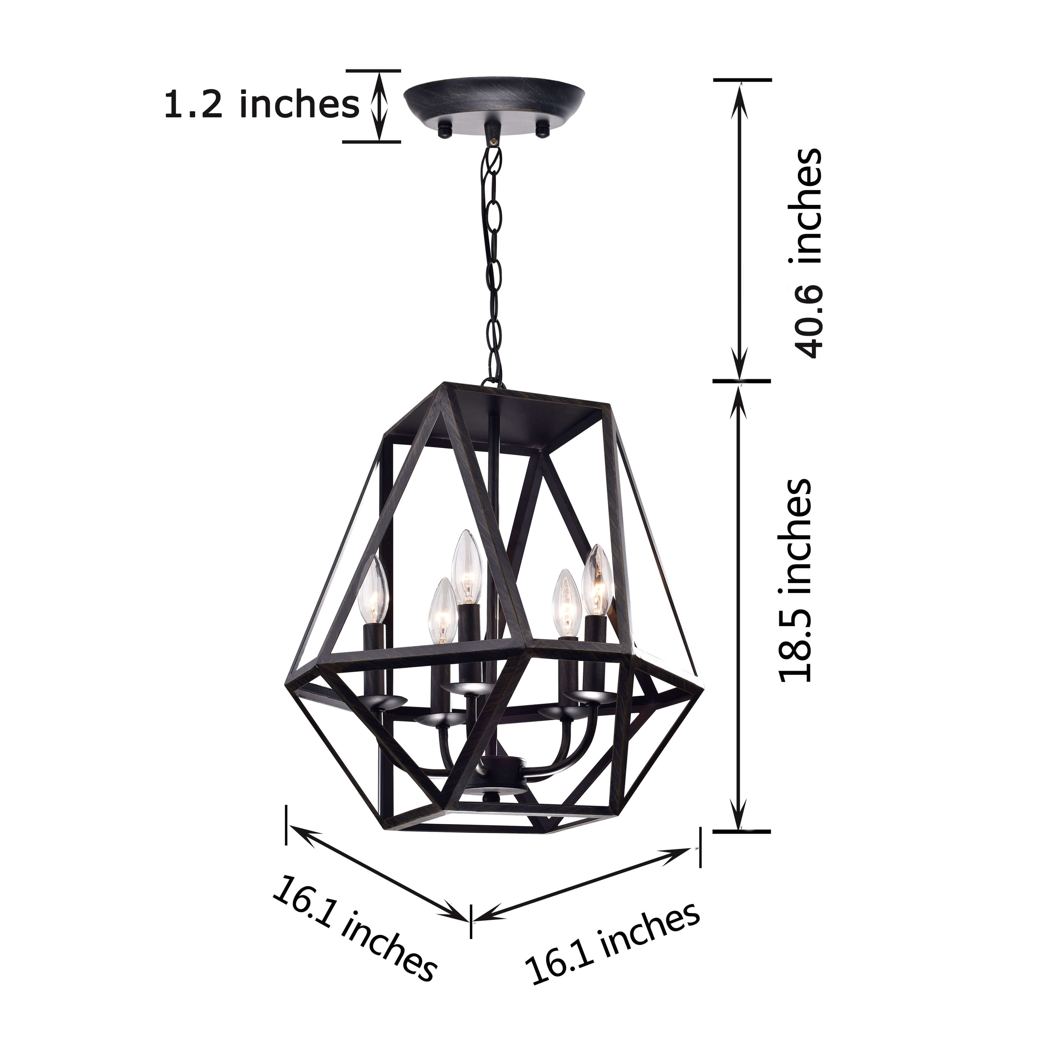 The Gray Barn Otis 5-light Modern Antique Black Iron Chandelier L343-RM-641