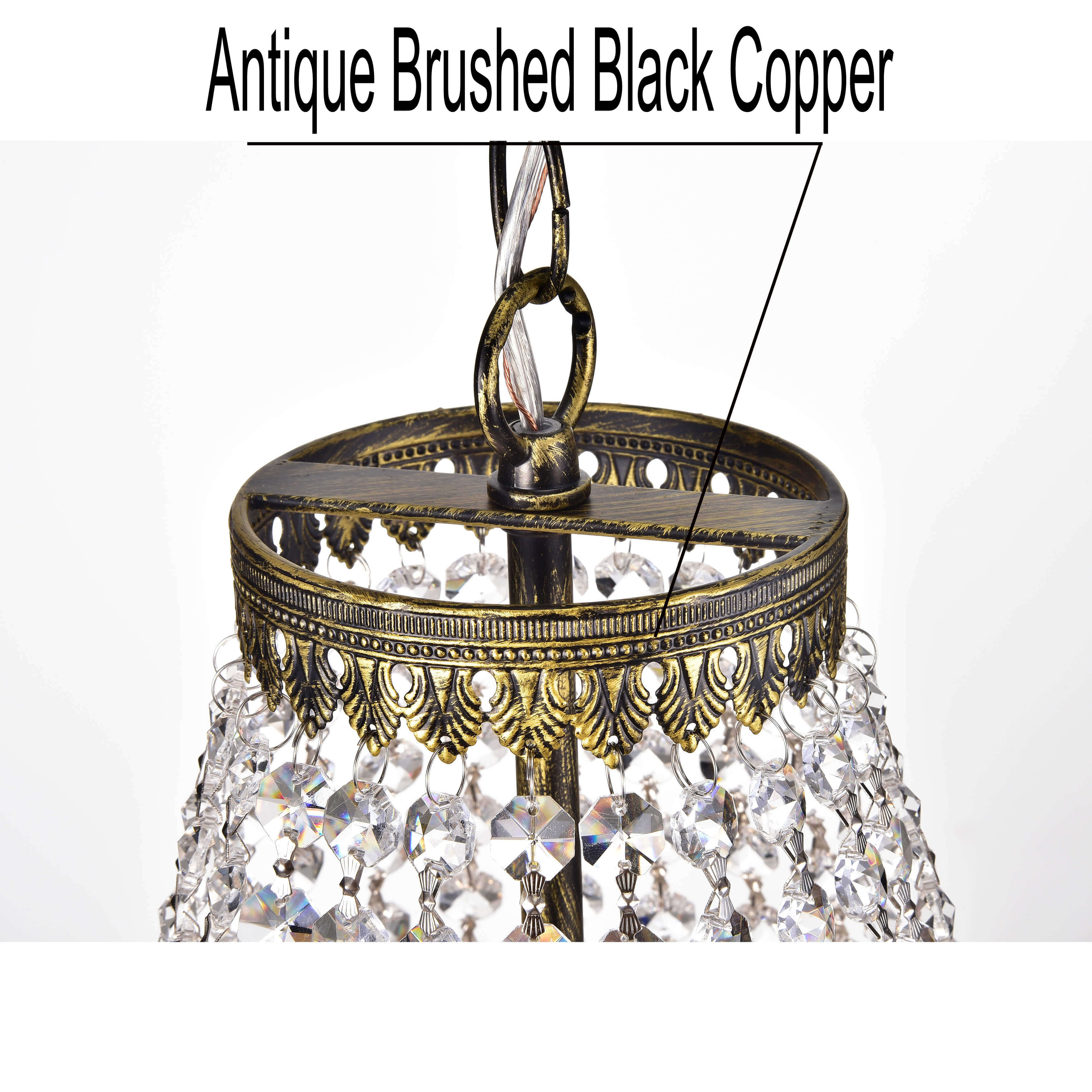 Symmetric 6-light Antique Brushed Black Copper Chandelier - L781-HL-363