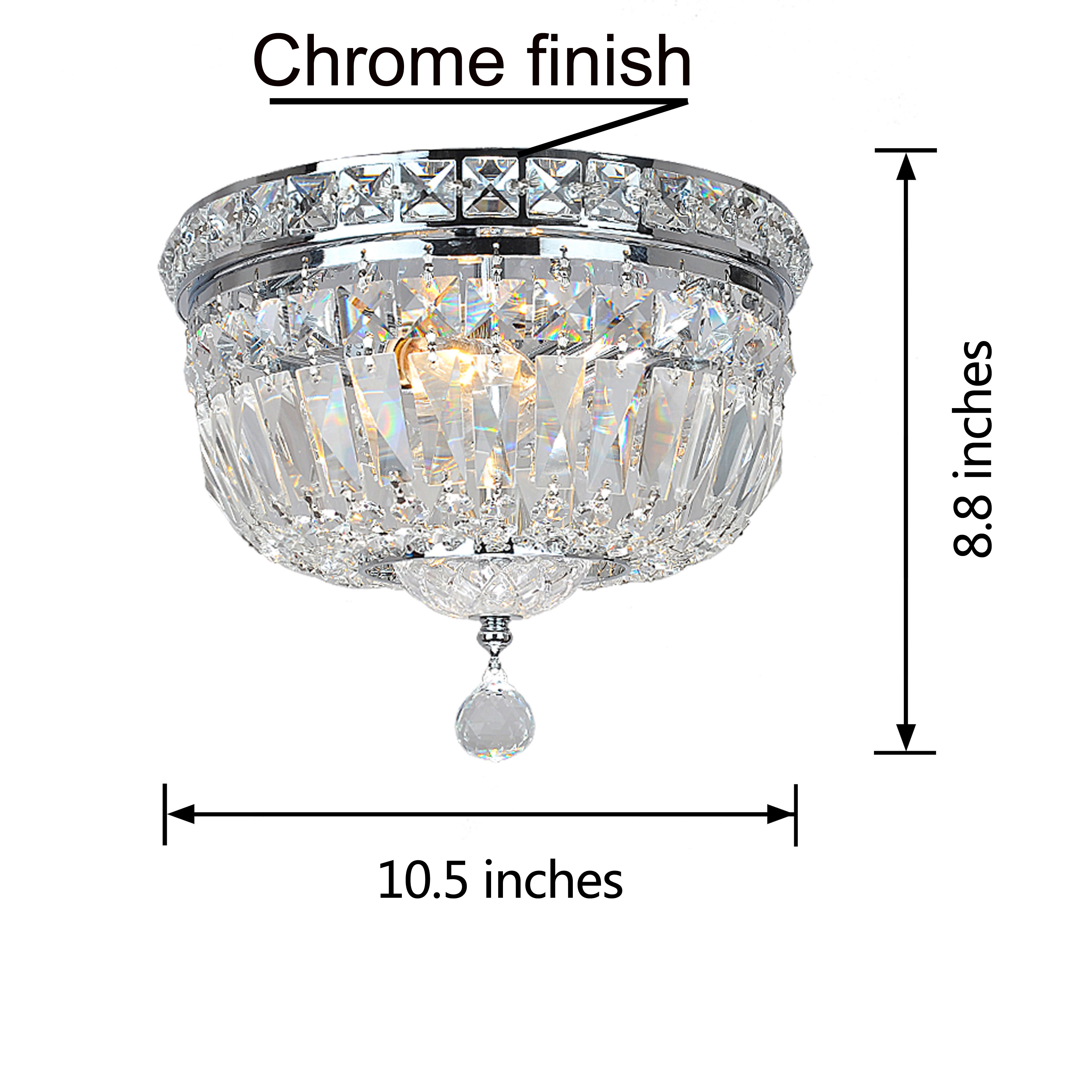 Elisa Chrome and Crystal Flushmount Chandelier - L787-DI-366