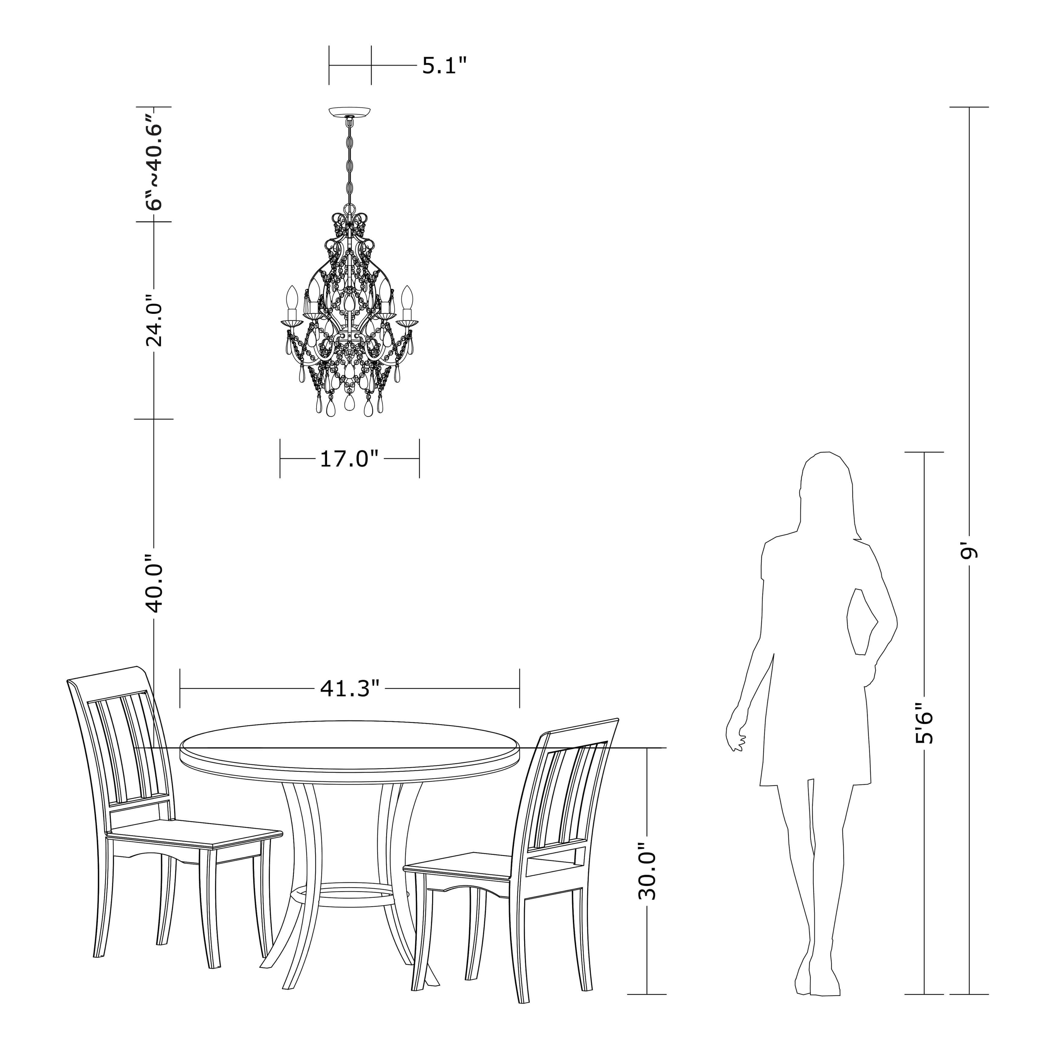 Bethany 5-Light Iron and Crystal Candle Chandelier