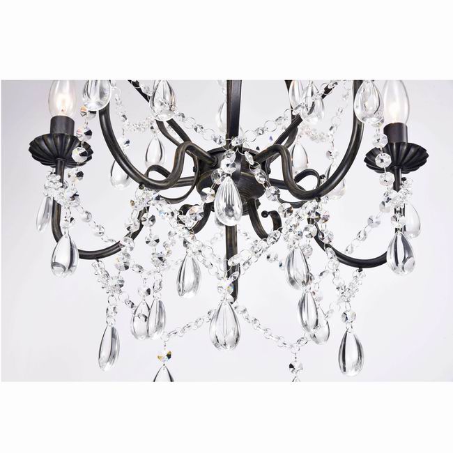 Bethany 5-Light Iron and Crystal Candle Chandelier