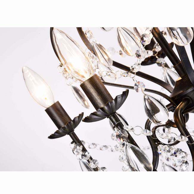 Bethany 5-Light Iron and Crystal Candle Chandelier