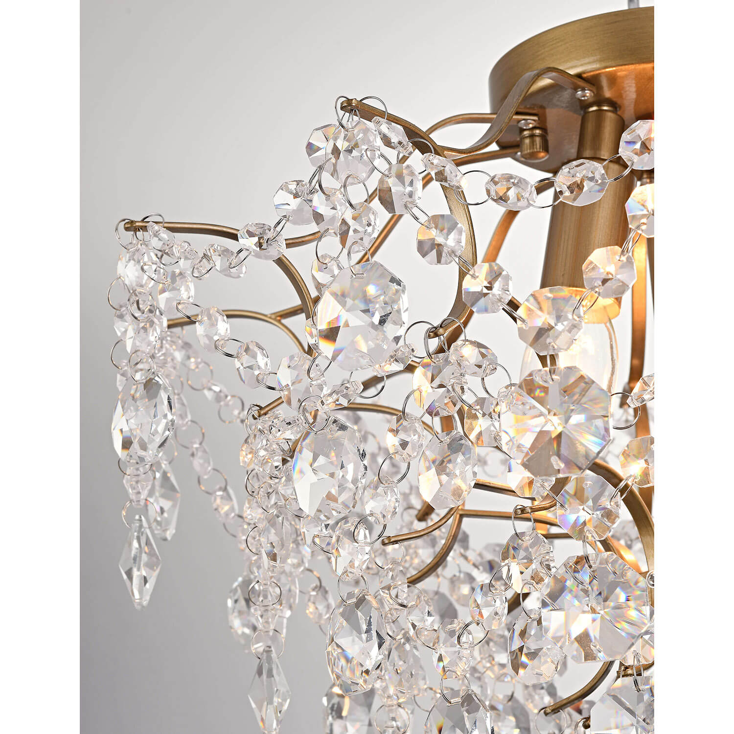 Dalia Indoor 3-light Crystal Flush Mount in Brushed Brass Finish LJ-0015-BHZ