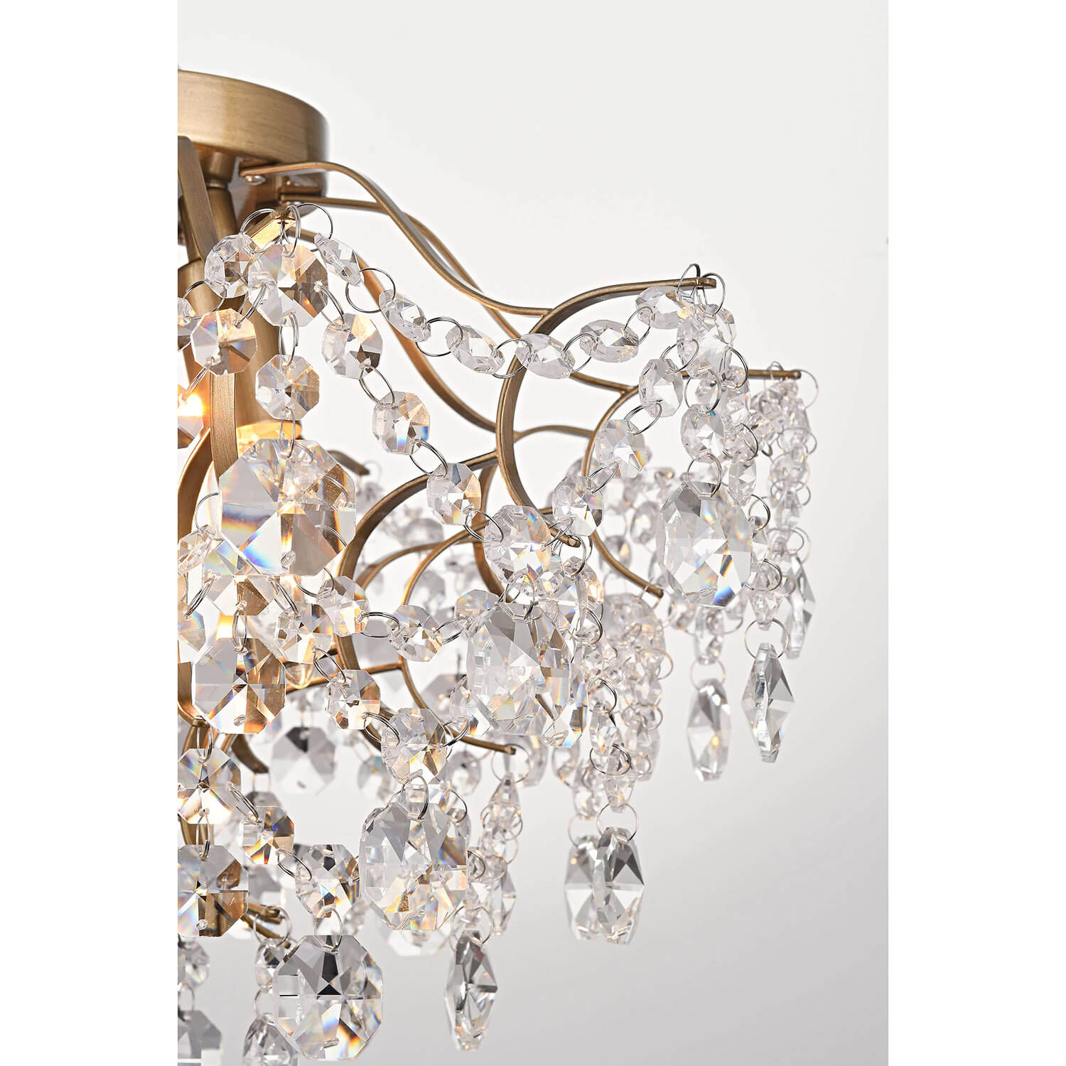Dalia Indoor 3-light Crystal Flush Mount in Brushed Brass Finish LJ-0015-BHZ