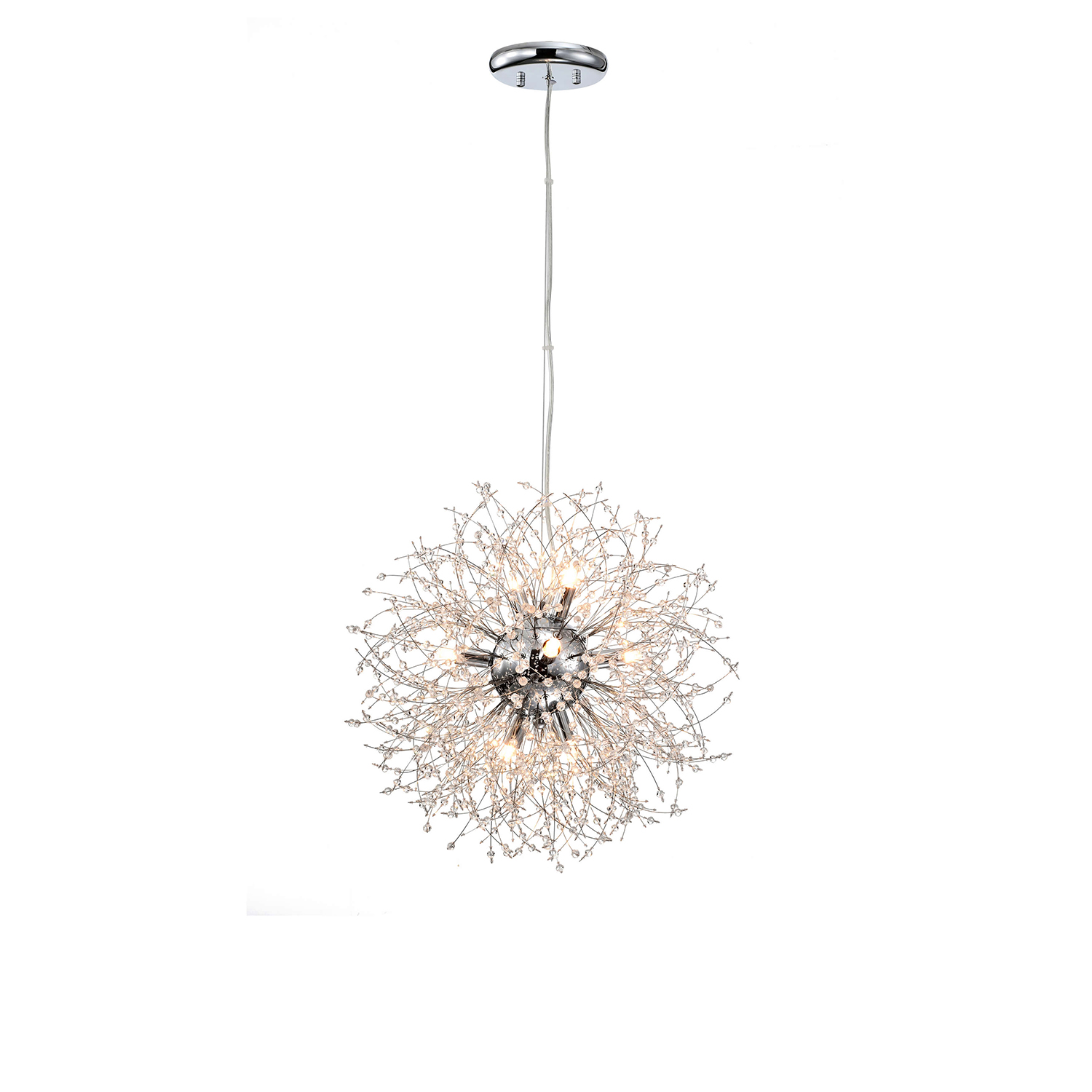 Liria 8-Light Chrome Clear Beads Firework Pendant Chandelier LJ-0240-KYM