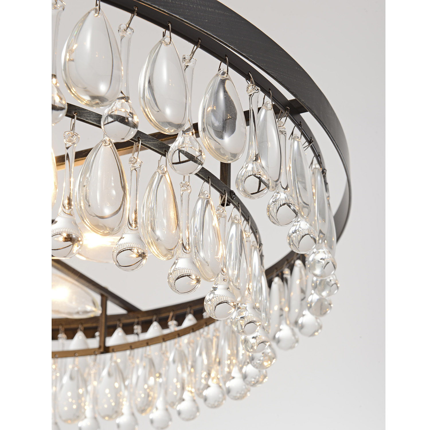 Viviana Antique Black Finish Crystal 6-light Chandelier LJ-0892-JWD