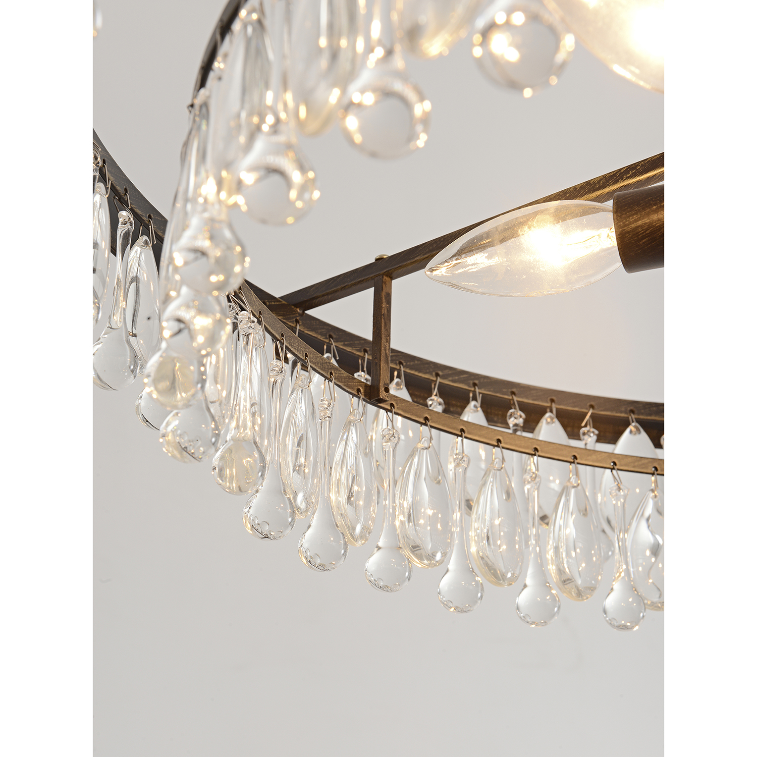 Viviana Antique Black Finish Crystal 6-light Chandelier LJ-0892-JWD