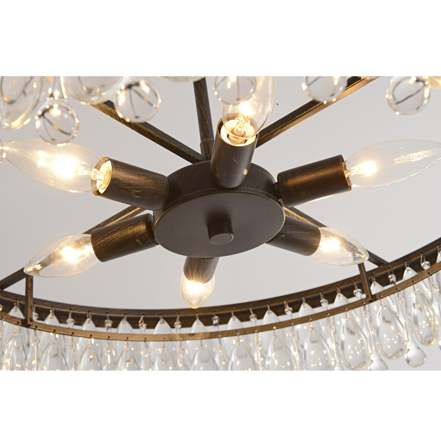 Viviana Antique Black Finish Crystal 6-light Chandelier LJ-0892-JWD
