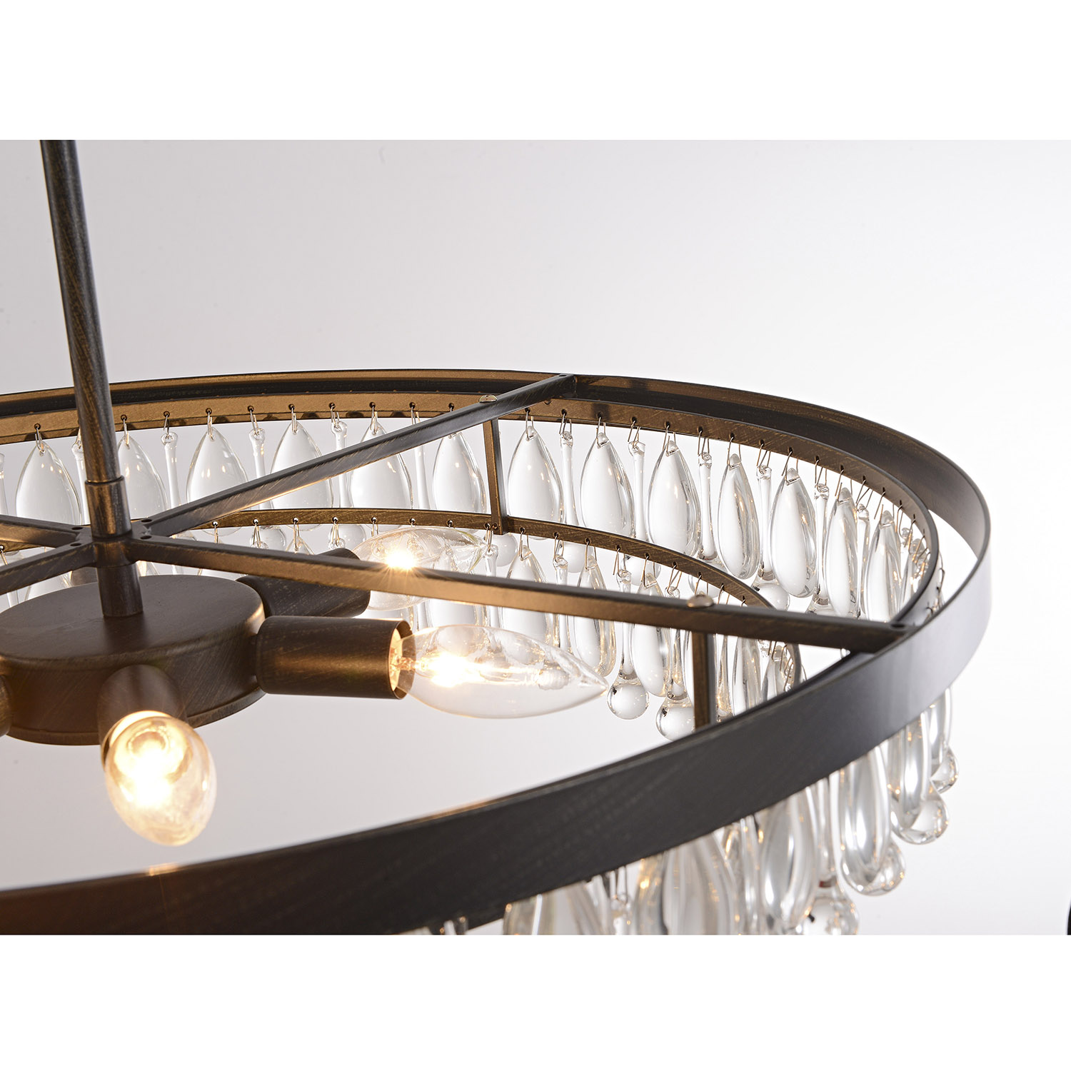 Viviana Antique Black Finish Crystal 6-light Chandelier LJ-0892-JWD
