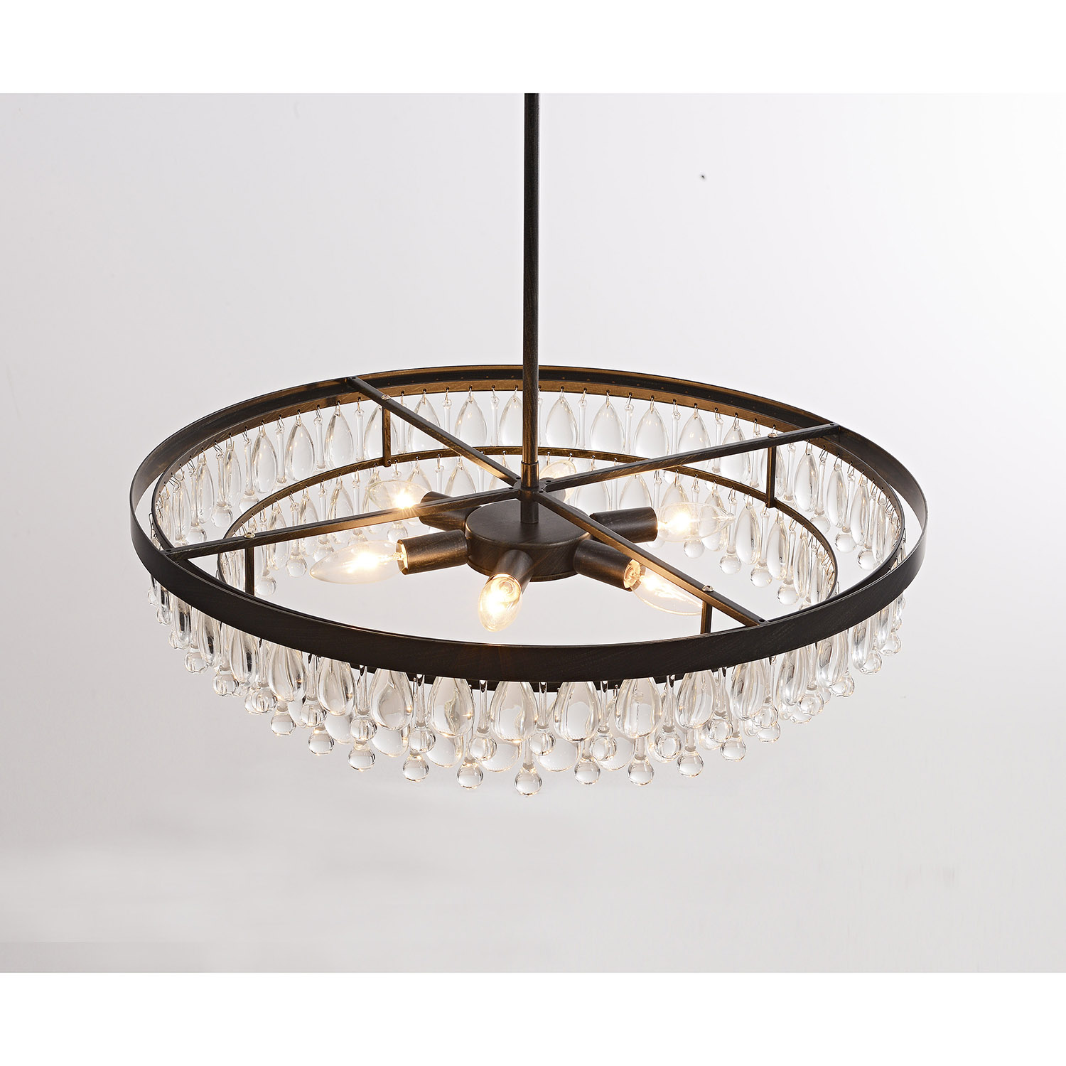Viviana Antique Black Finish Crystal 6-light Chandelier LJ-0892-JWD