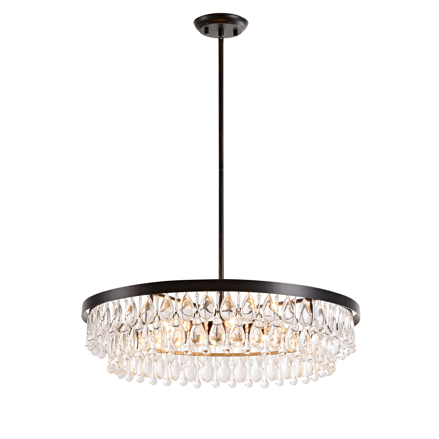Viviana Antique Black Finish Crystal 6-light Chandelier LJ-0892-JWD