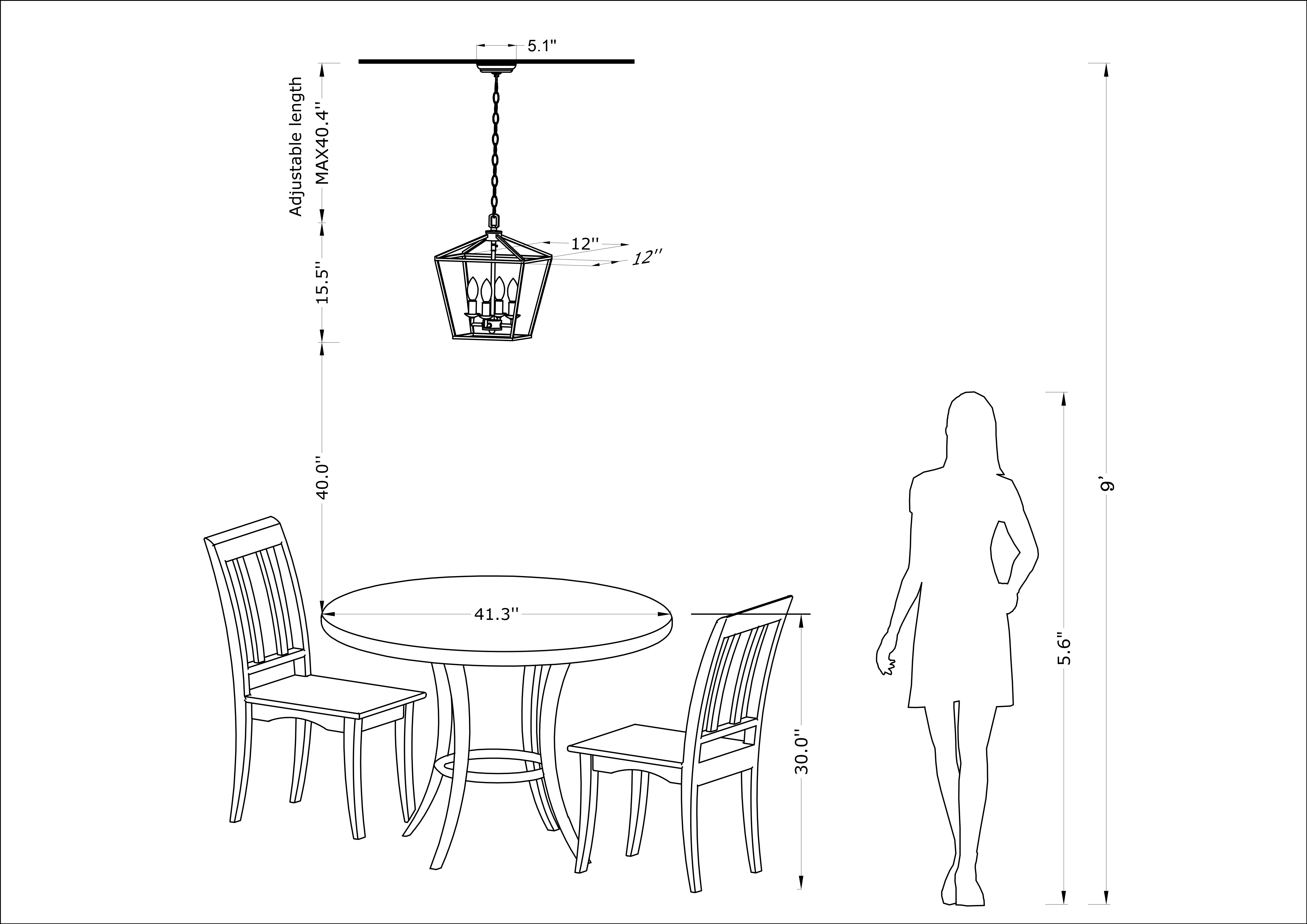 Ashley Antique Black 4-light Iron Cage Chandelier LJ-0970-ZMA