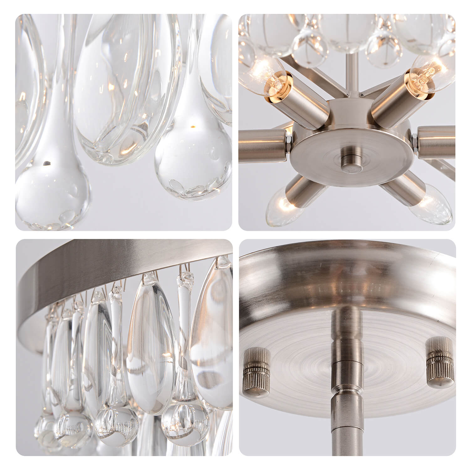 Viviana Crystal 6-light Chandelier - Antique Nickel LJ-1340-LVG