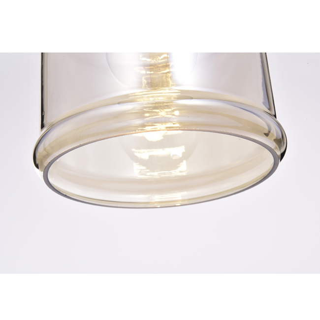 Mariana Antique Black Mini Pendant with Cognac Straight Side Glass LJ-1497-SBD