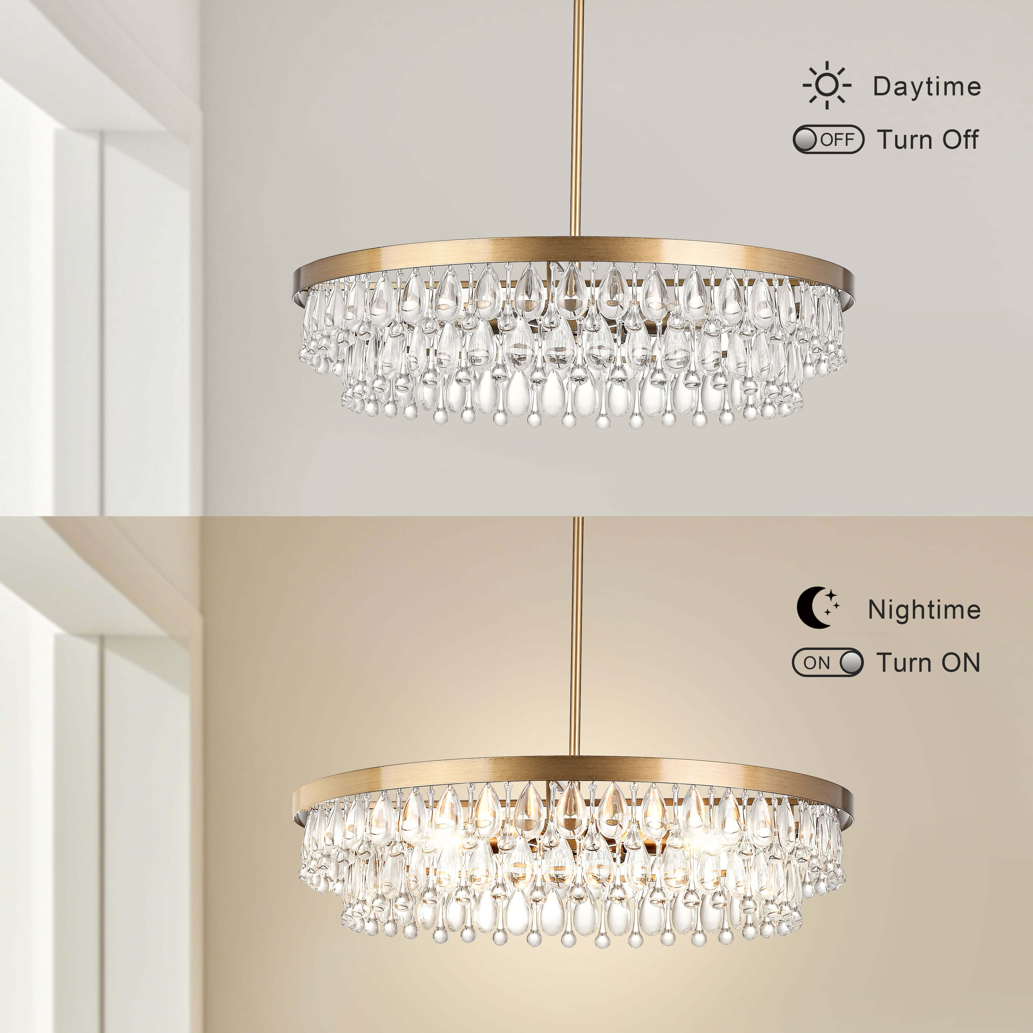 Viviana Crystal 6-light Chandelier LJ-1648-NHW