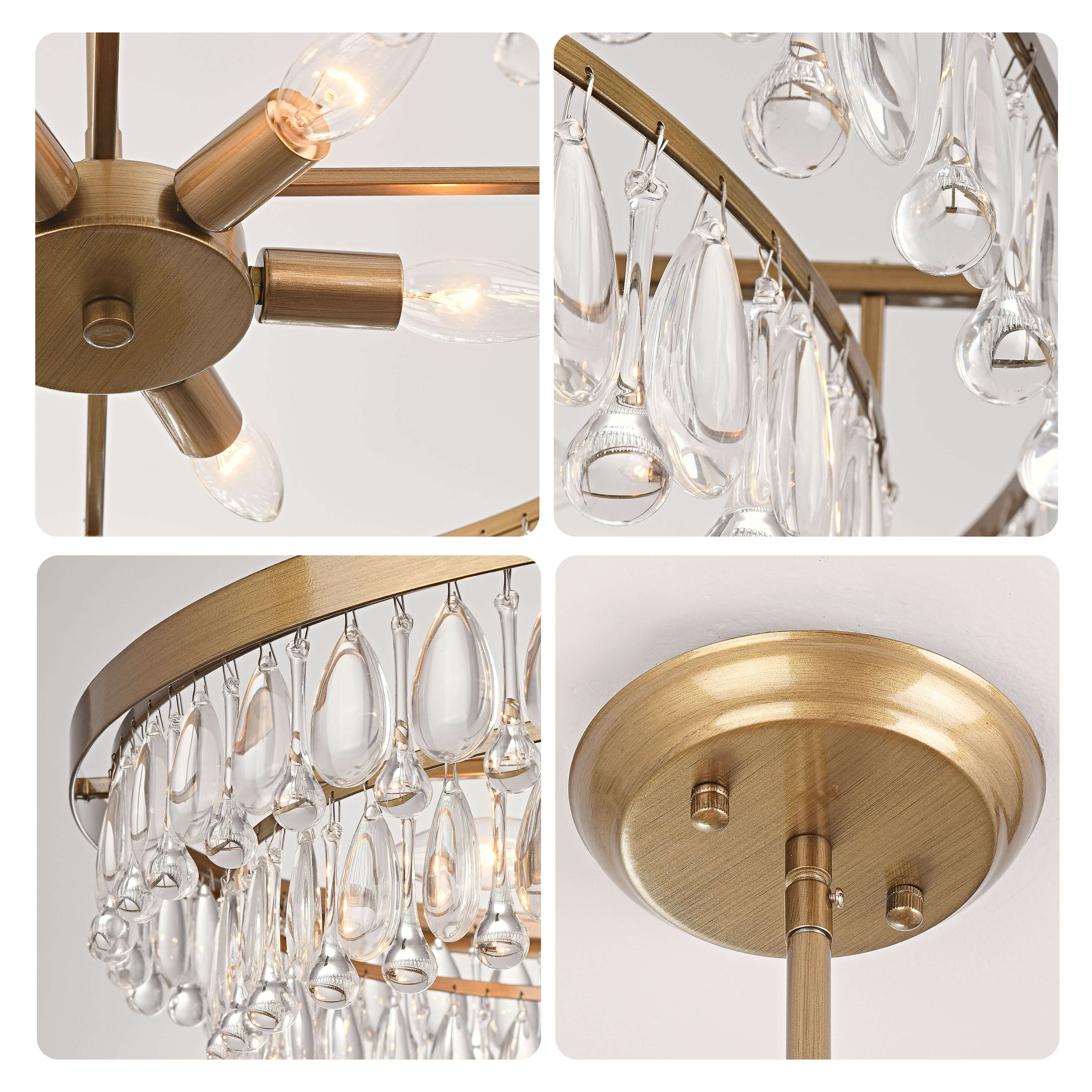 Viviana Crystal 6-light Chandelier LJ-1648-NHW
