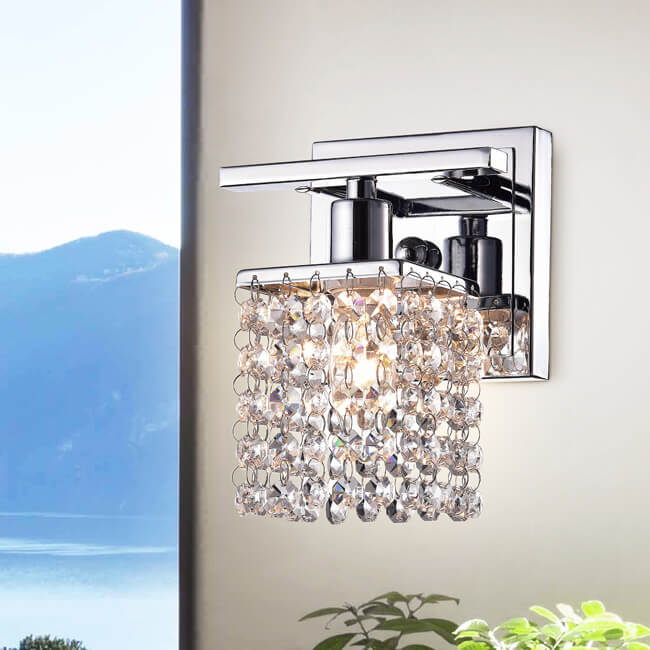 Ivana Chrome and Crystal Mini Wall Sconce LJ-2766-NVG