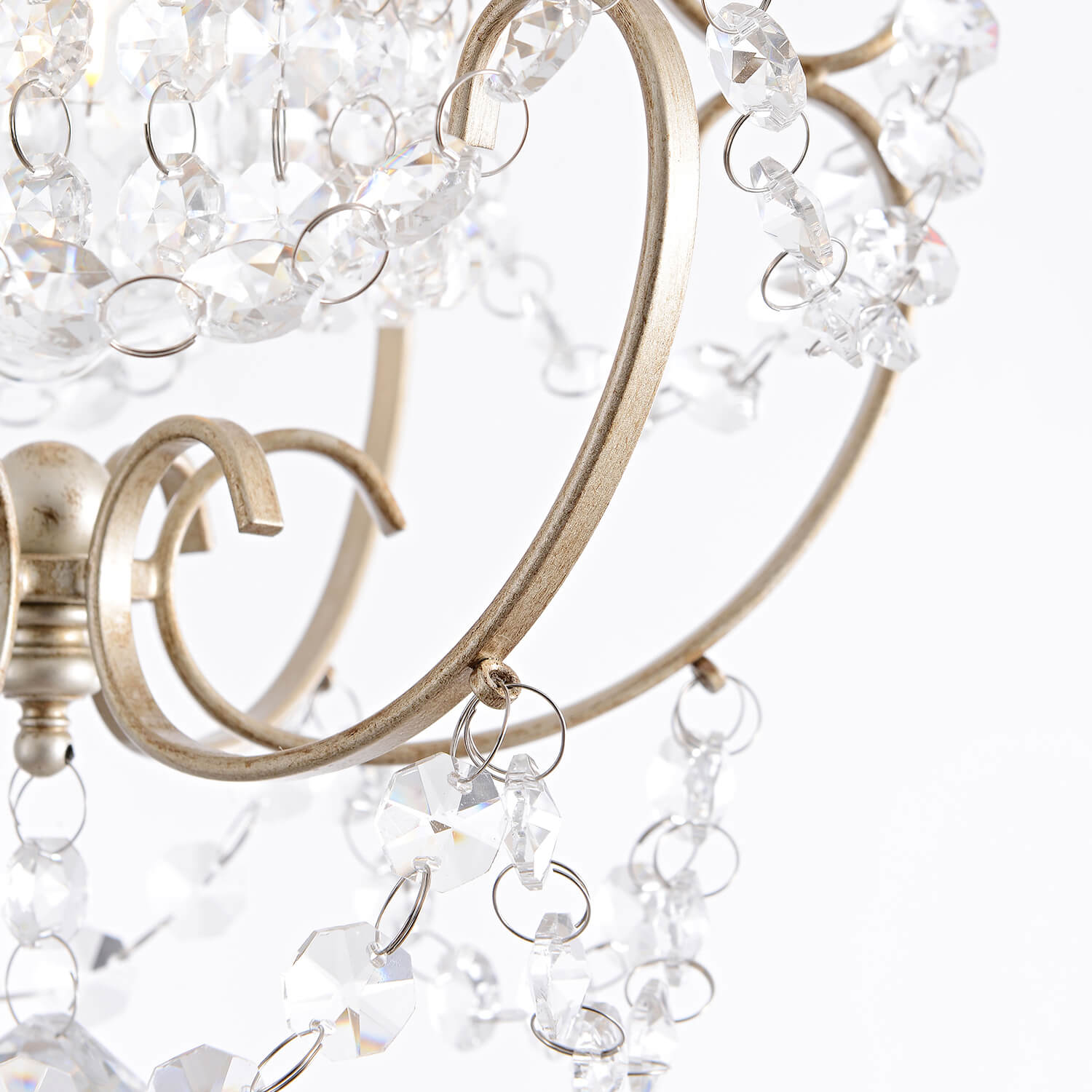 Dalia Glam 1 Light Brushed Champagne Silver Mini Crystal Chandelier LJ-3119-JEJ