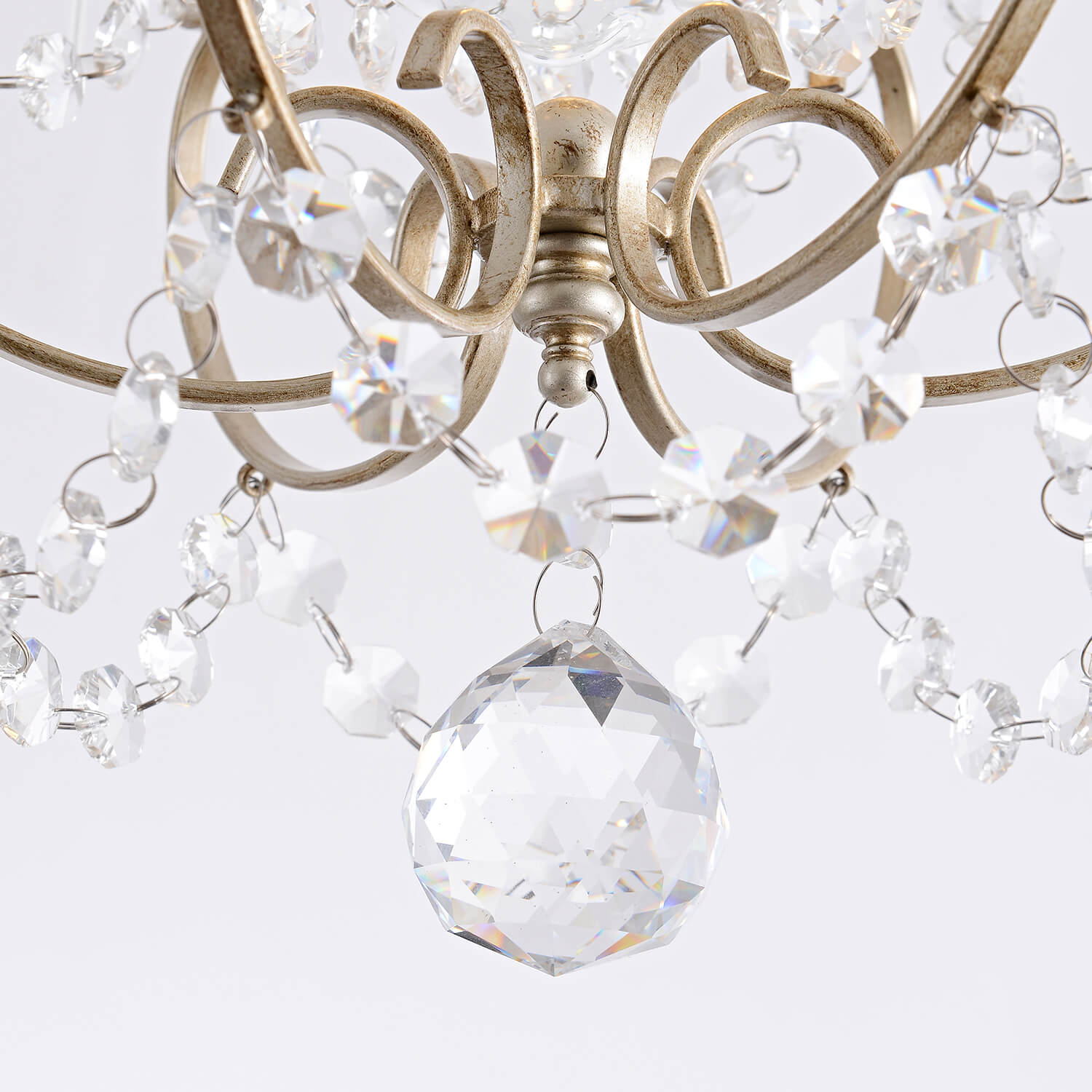 Dalia Glam 1 Light Brushed Champagne Silver Mini Crystal Chandelier LJ-3119-JEJ