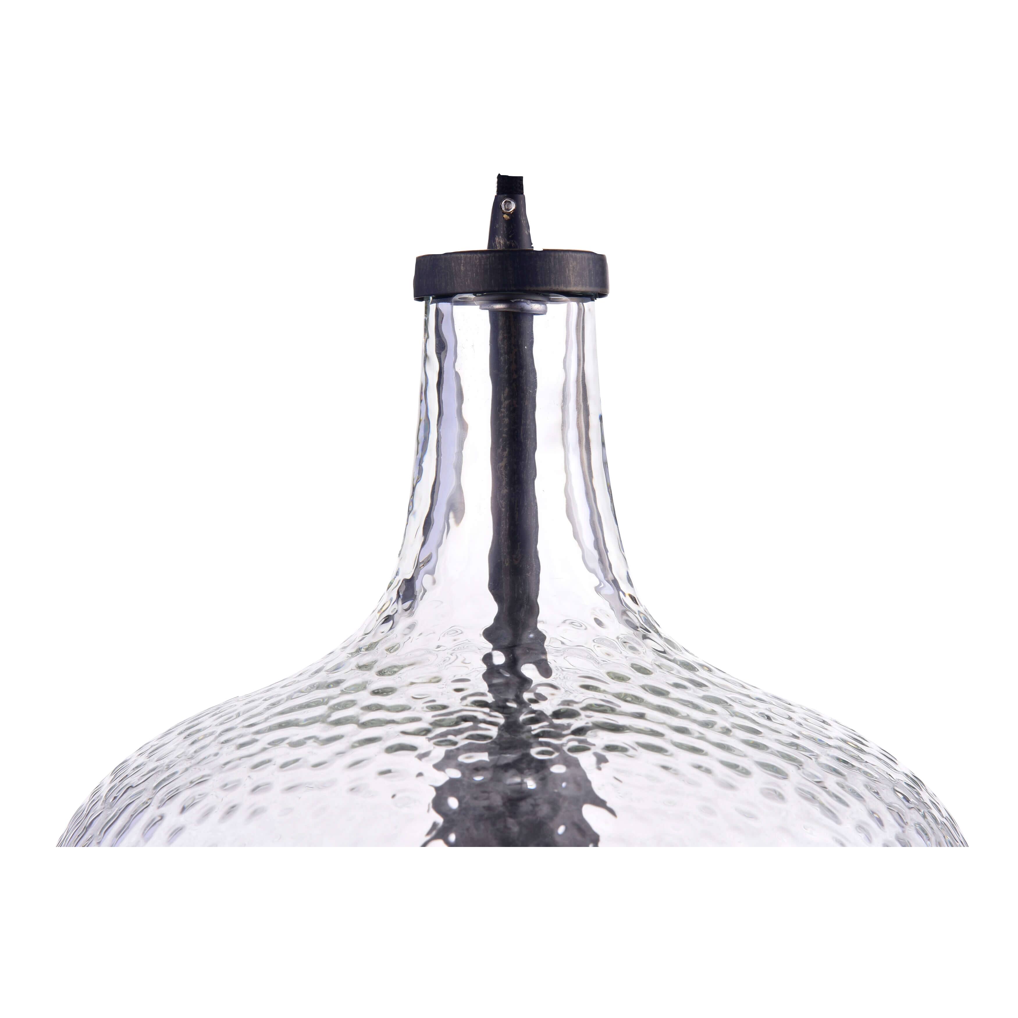 Belinda Mouth-blown Clear Glass Pendant Chandelier in Antique Black Finish LJ-3461-XLP