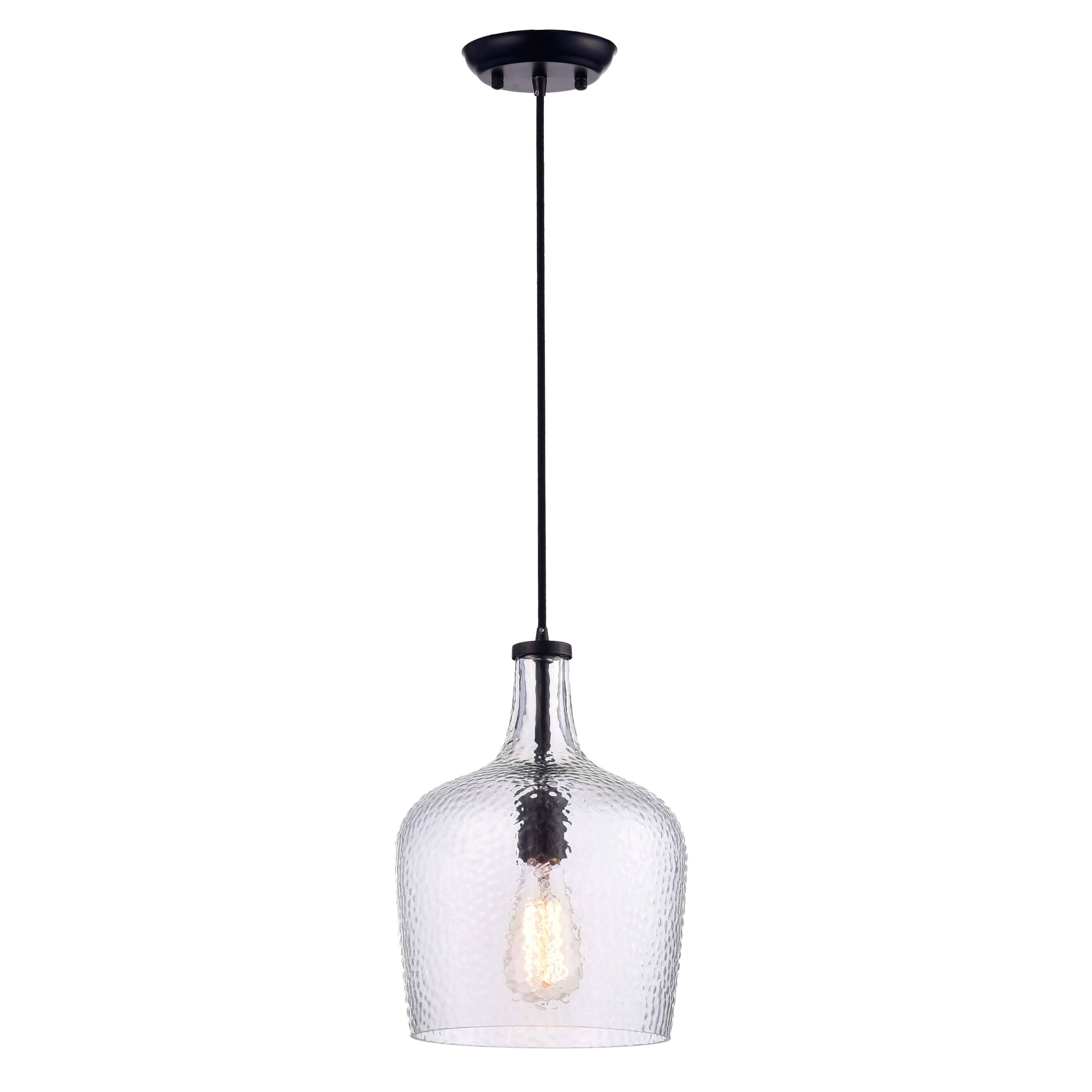 Belinda Mouth-blown Clear Glass Pendant Chandelier in Antique Black Finish LJ-3461-XLP