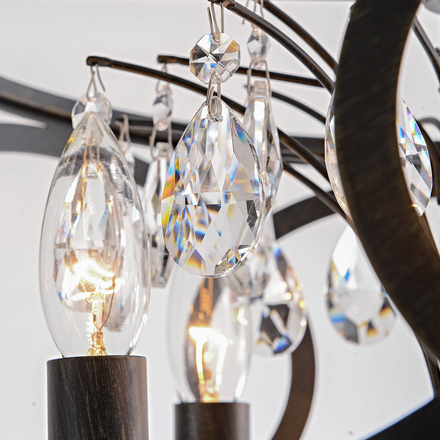 Aurelia 5-light Metal Cage Drum Pendant Chandelier - Antique Black LJ-3561-LES