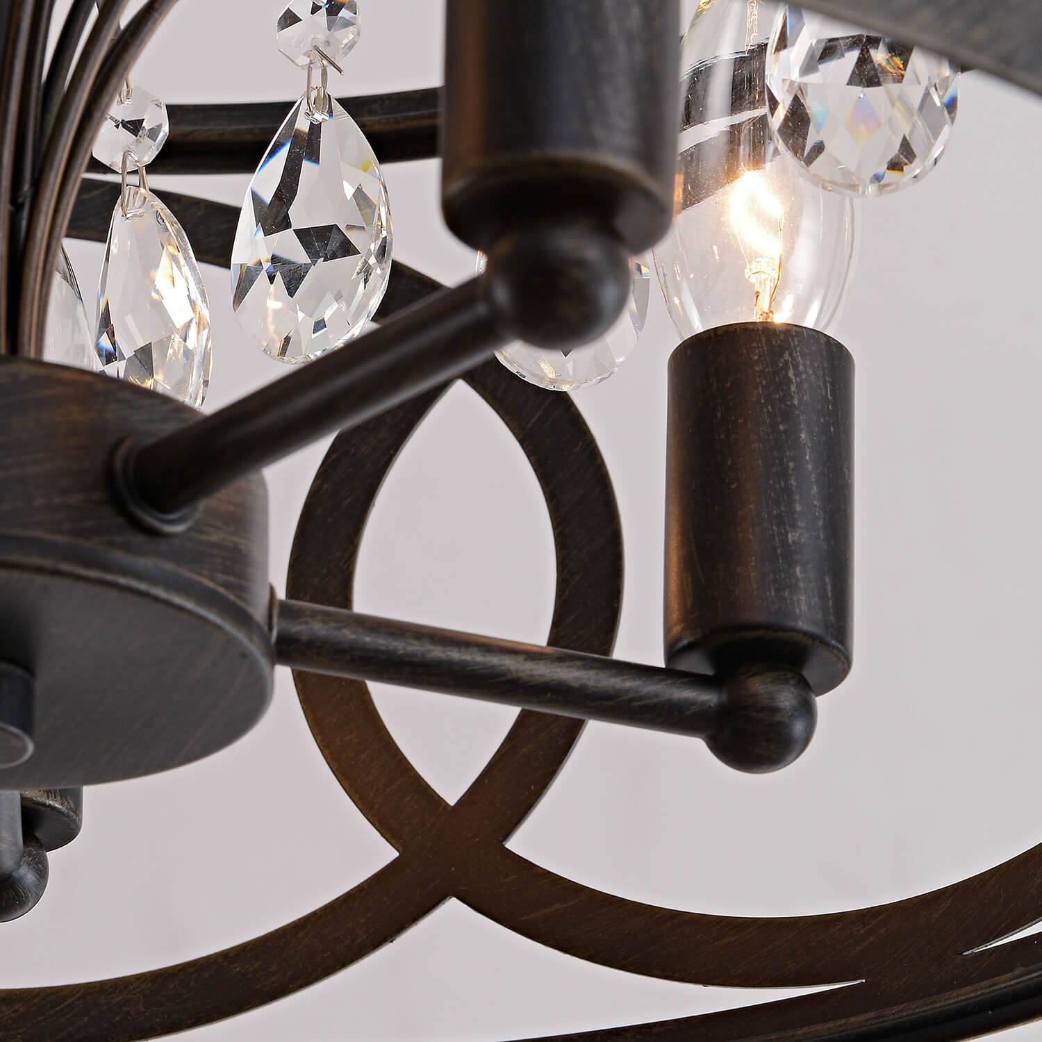 Aurelia 5-light Metal Cage Drum Pendant Chandelier - Antique Black LJ-3561-LES
