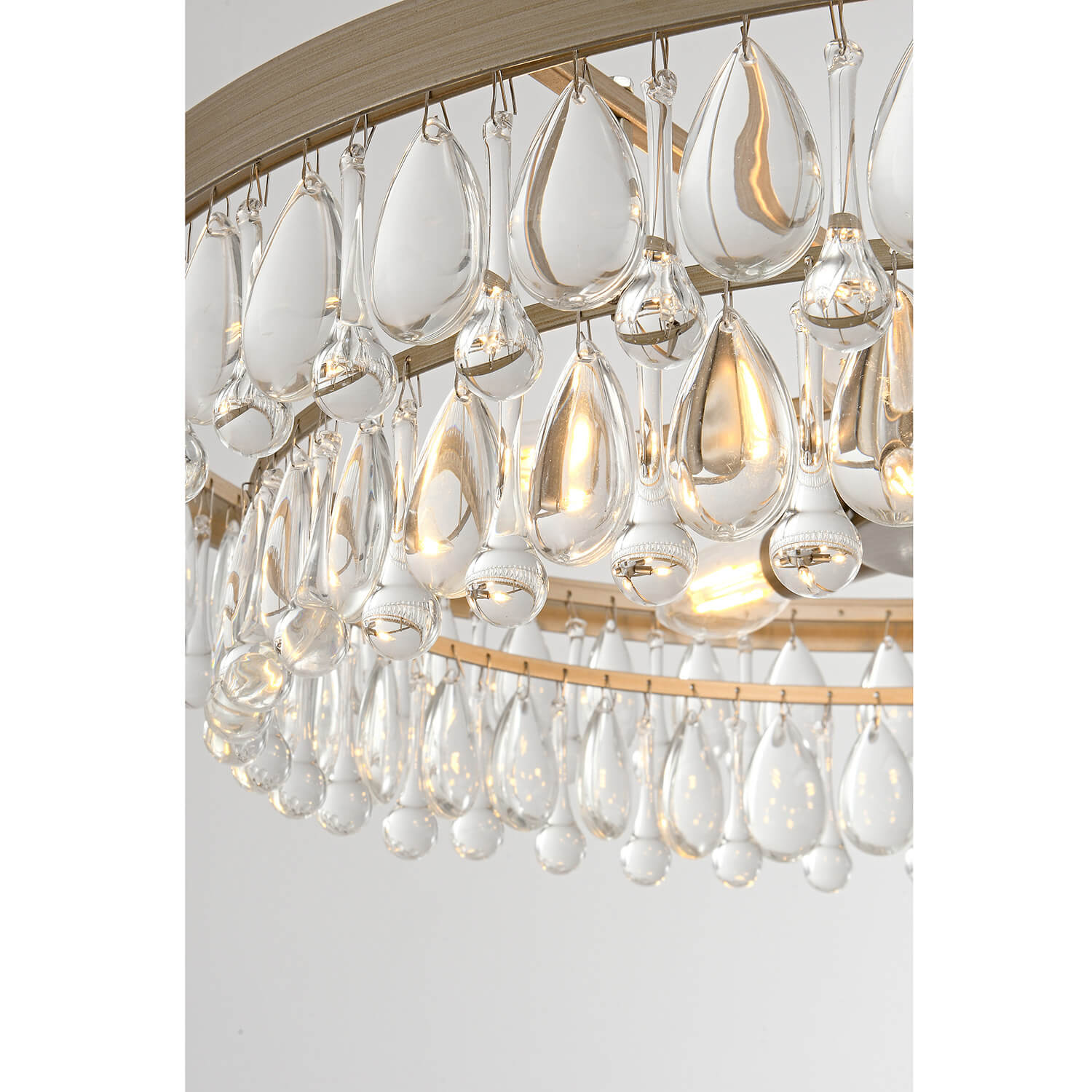 Viviana Brushed Champagne Silver Finish Crystal 6-light Chandelier LJ-3596-ZUP