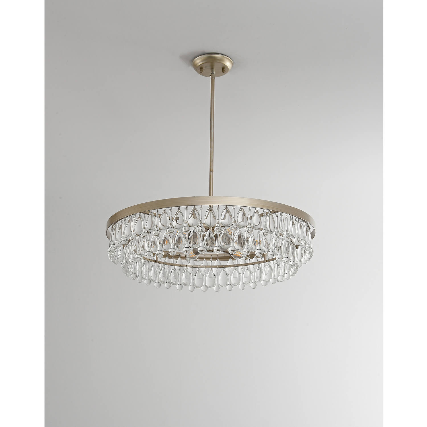 Viviana Brushed Champagne Silver Finish Crystal 6-light Chandelier LJ-3596-ZUP