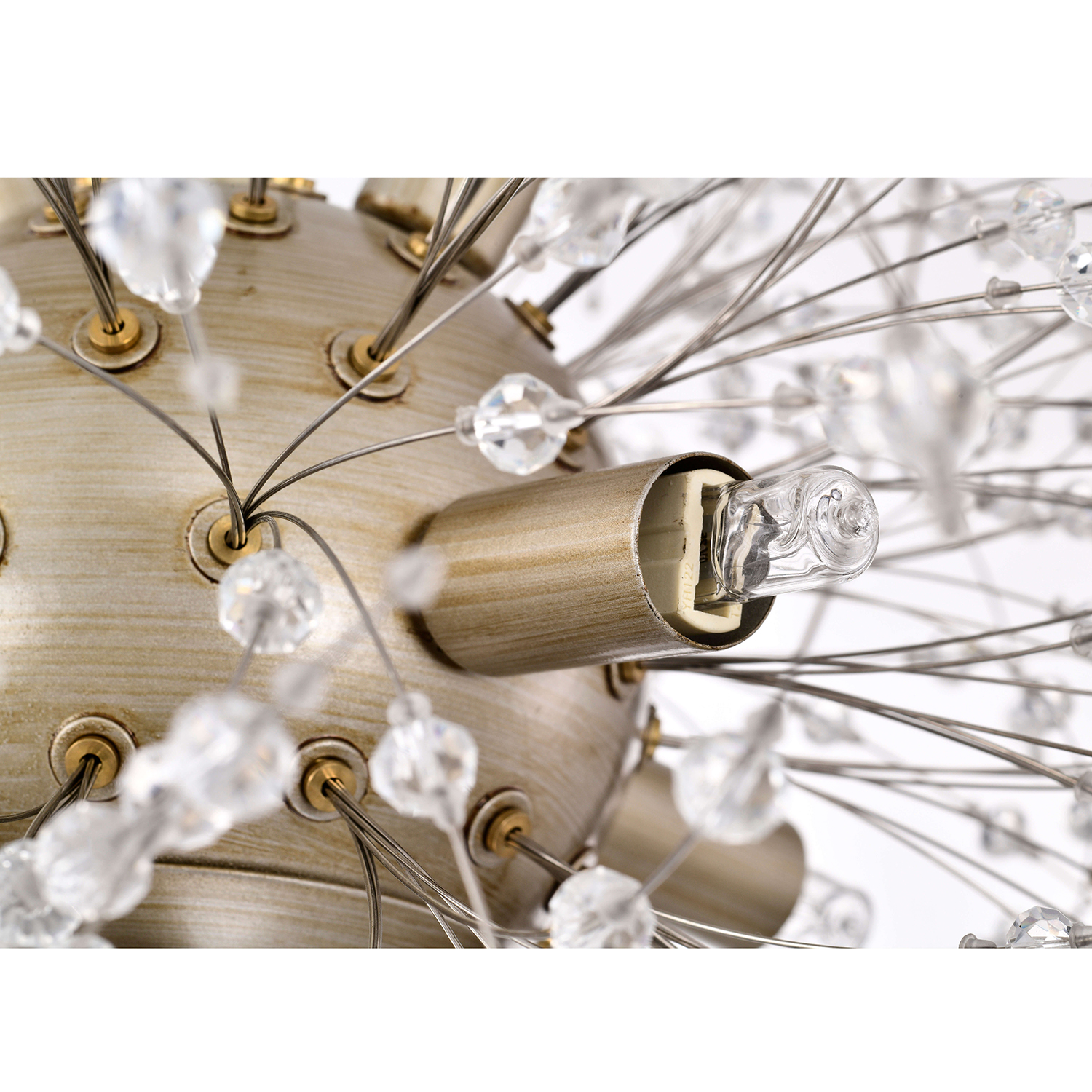 Liria 8-Light Brushed Silver-ish Champagne Beads Firework Chandelier LJ-3629-TJY