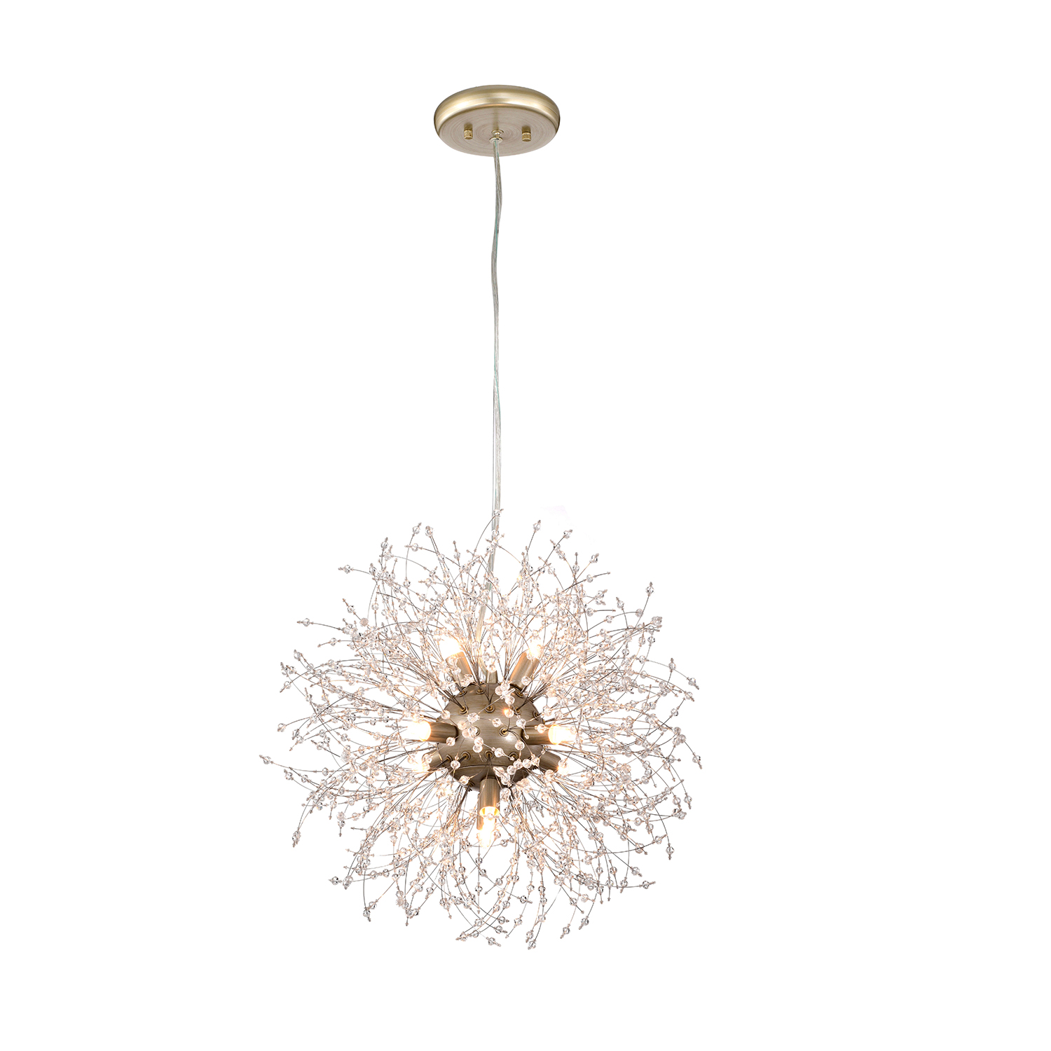 Liria 8-Light Brushed Silver-ish Champagne Beads Firework Chandelier LJ-3629-TJY