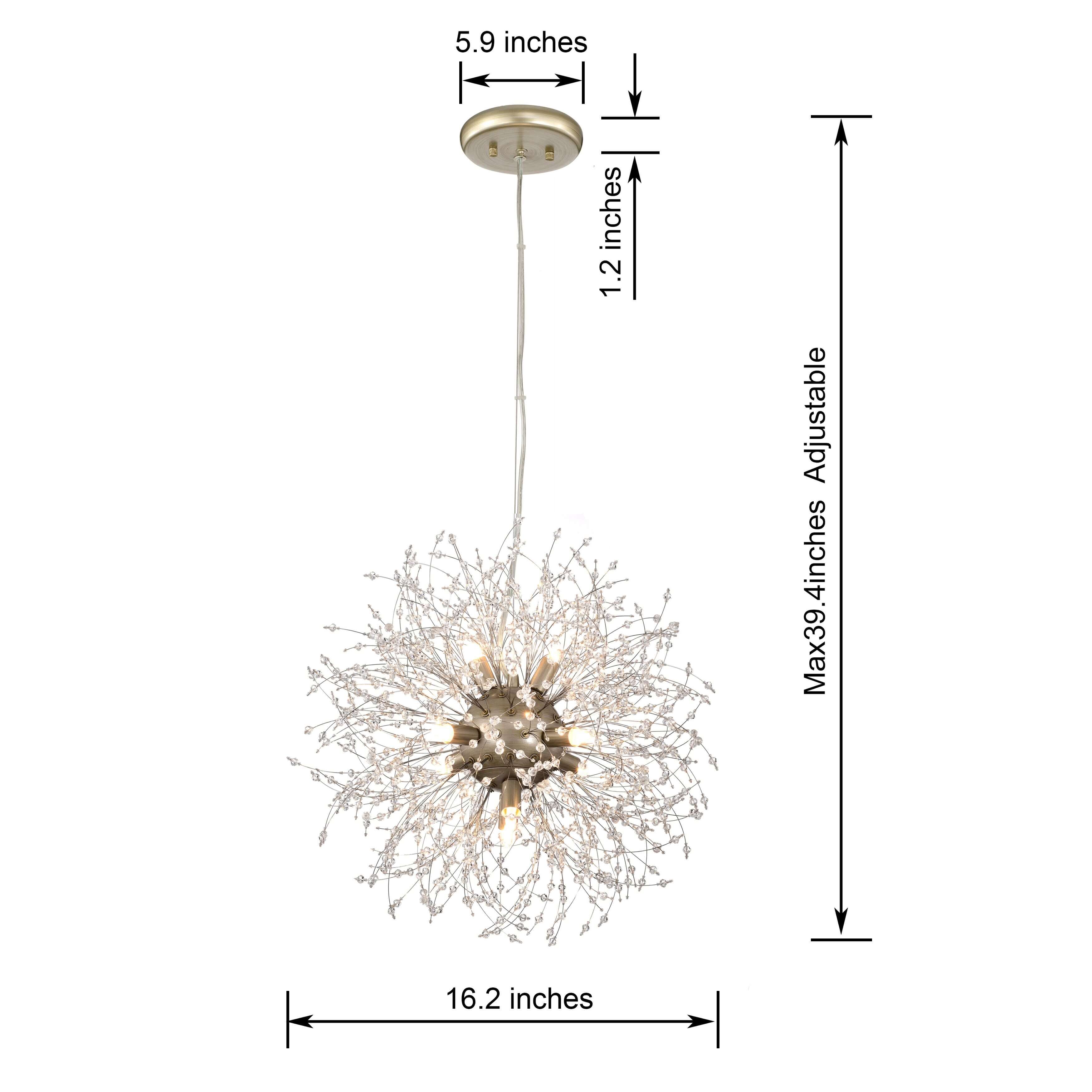 Liria 8-Light Brushed Silver-ish Champagne Beads Firework Chandelier LJ-3629-TJY