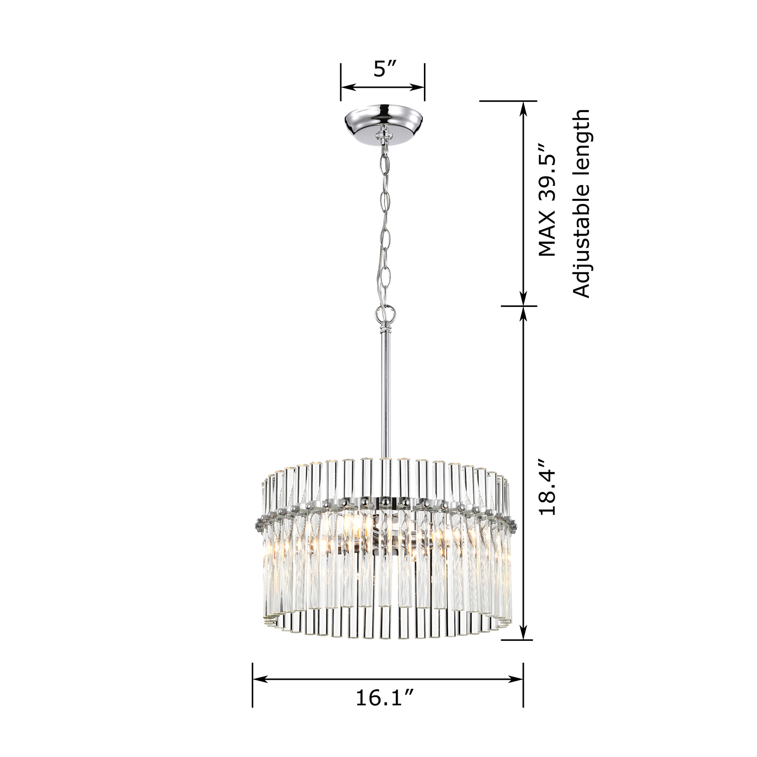 Casandra 4-Light Chrome Finish Crystal Chandelier LJ-3776-VRG