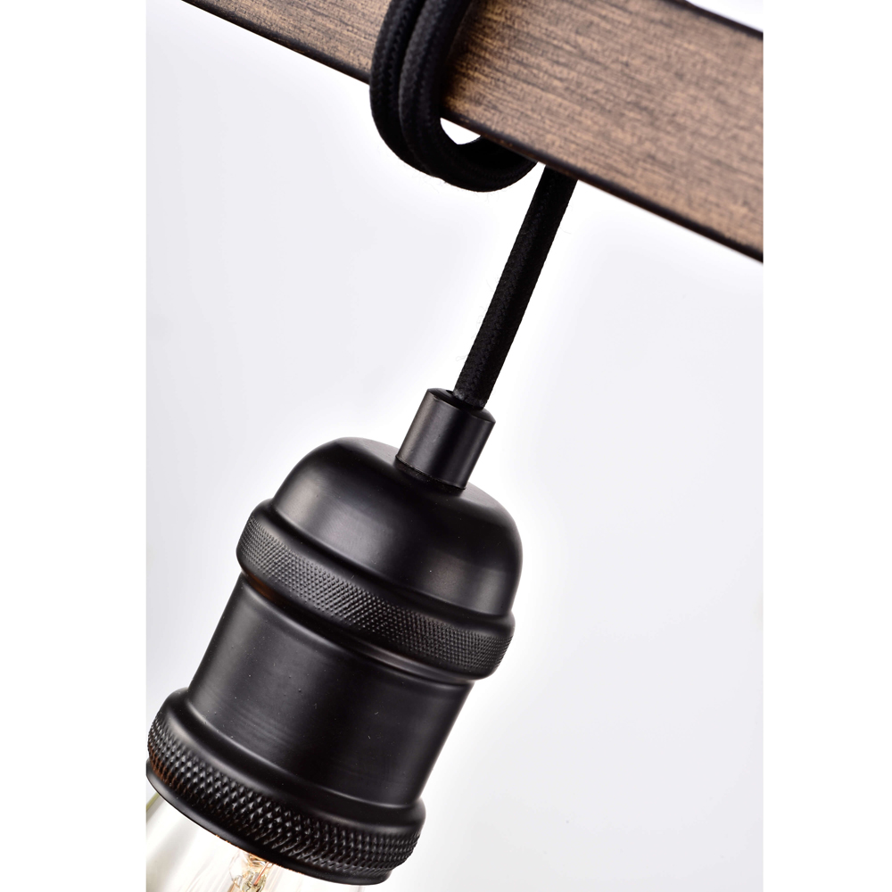 Betisa 6-light Antique Black and Faux Wood Grain Finish Wall Sconce LJ-3856-NXD