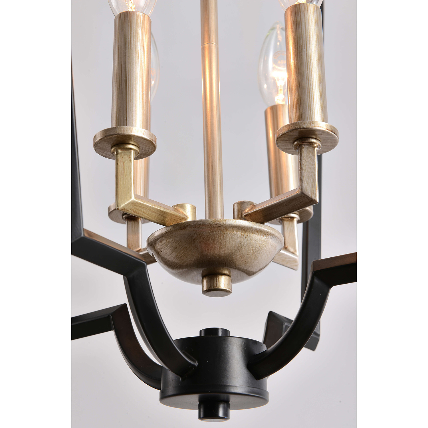 Adoncia 4-Light Black and Light Gold with Bronze Lantern Chandelier LJ-3929-BUH