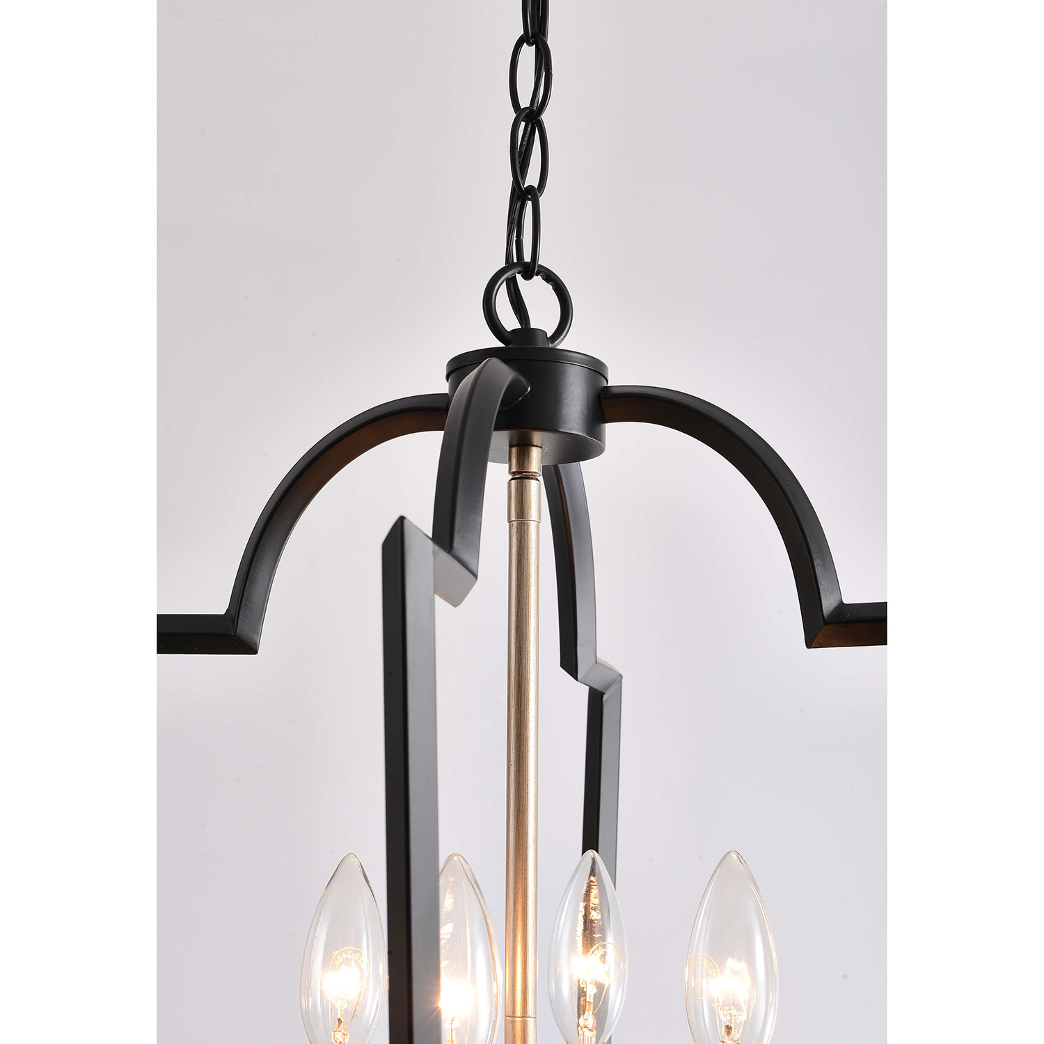 Adoncia 4-Light Black and Light Gold with Bronze Lantern Chandelier LJ-3929-BUH