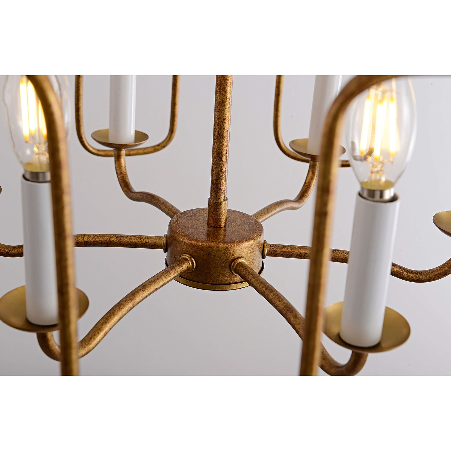 Aurelia 6-light Rustic Gold Finish Metal Drum Cage Chandelier LJ-4059-RDS