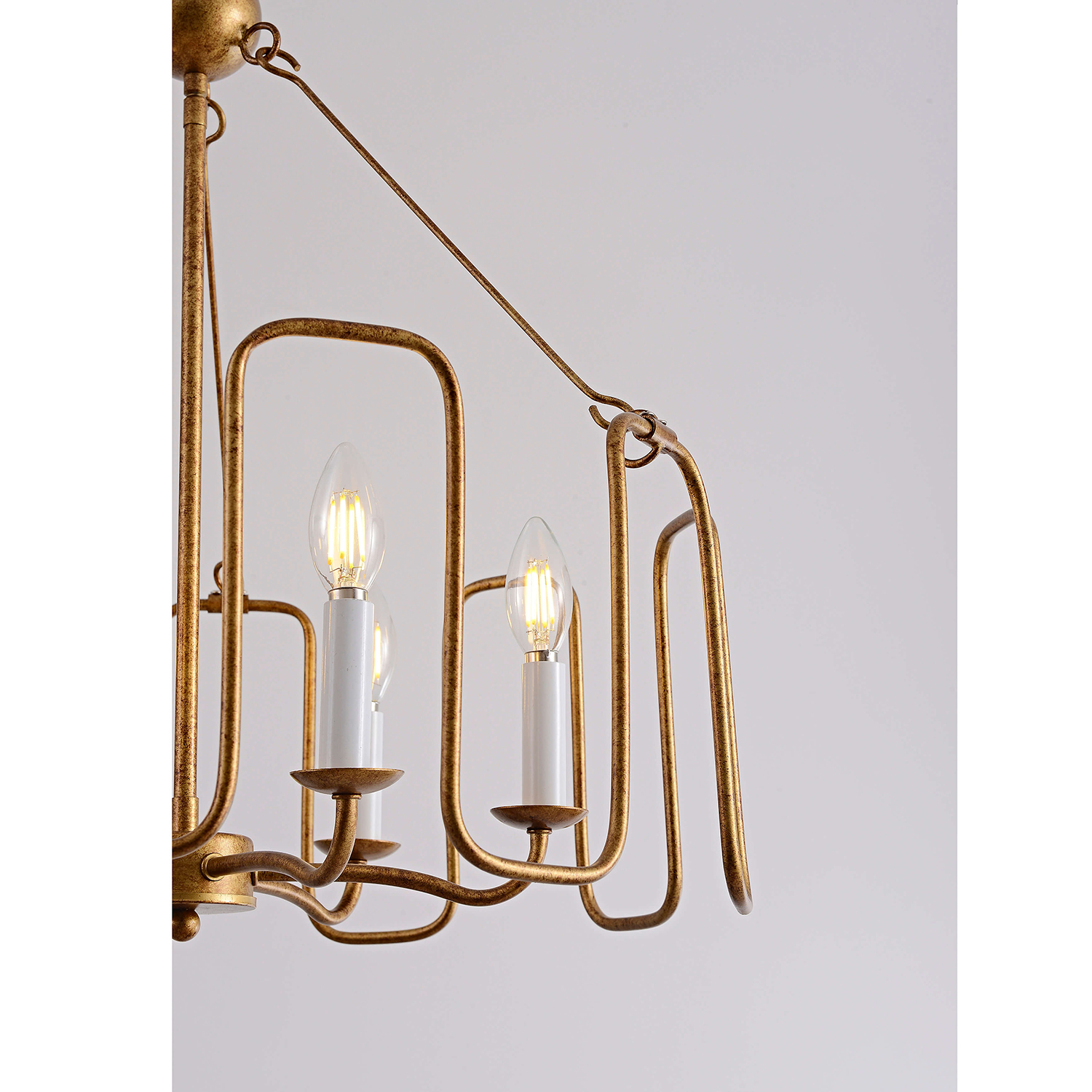 Aurelia 6-light Rustic Gold Finish Metal Drum Cage Chandelier LJ-4059-RDS