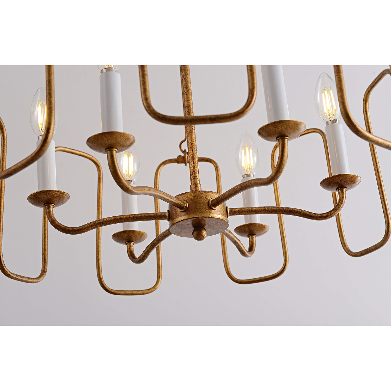 Aurelia 6-light Rustic Gold Finish Metal Drum Cage Chandelier LJ-4059-RDS