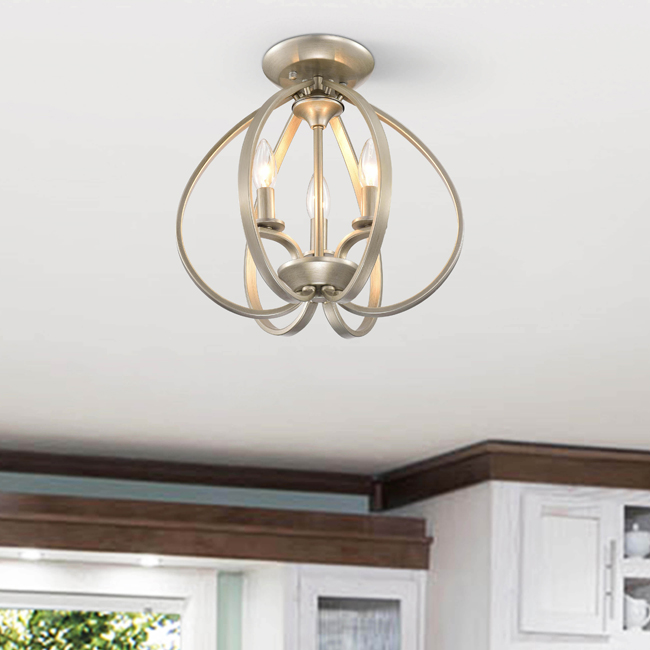 Mabel 3-light Champagne Contemporary Flush Mount Chandelier LJ-4134-URW