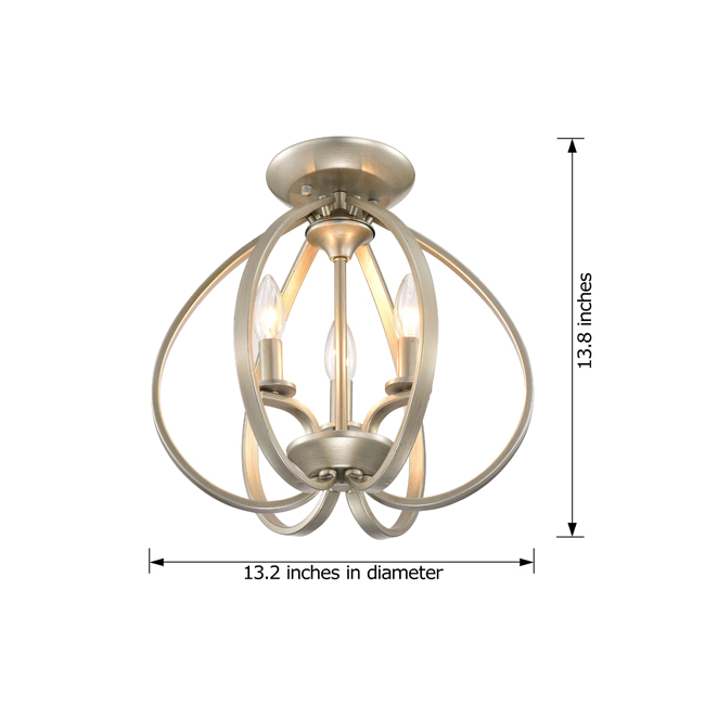 Mabel 3-light Champagne Contemporary Flush Mount Chandelier LJ-4134-URW